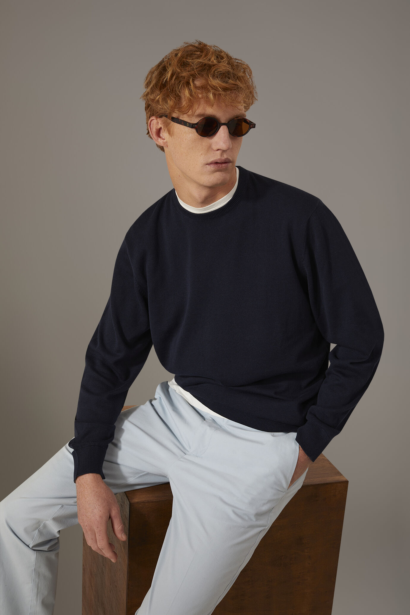 Maglia girocollo 100% cotone image number 0