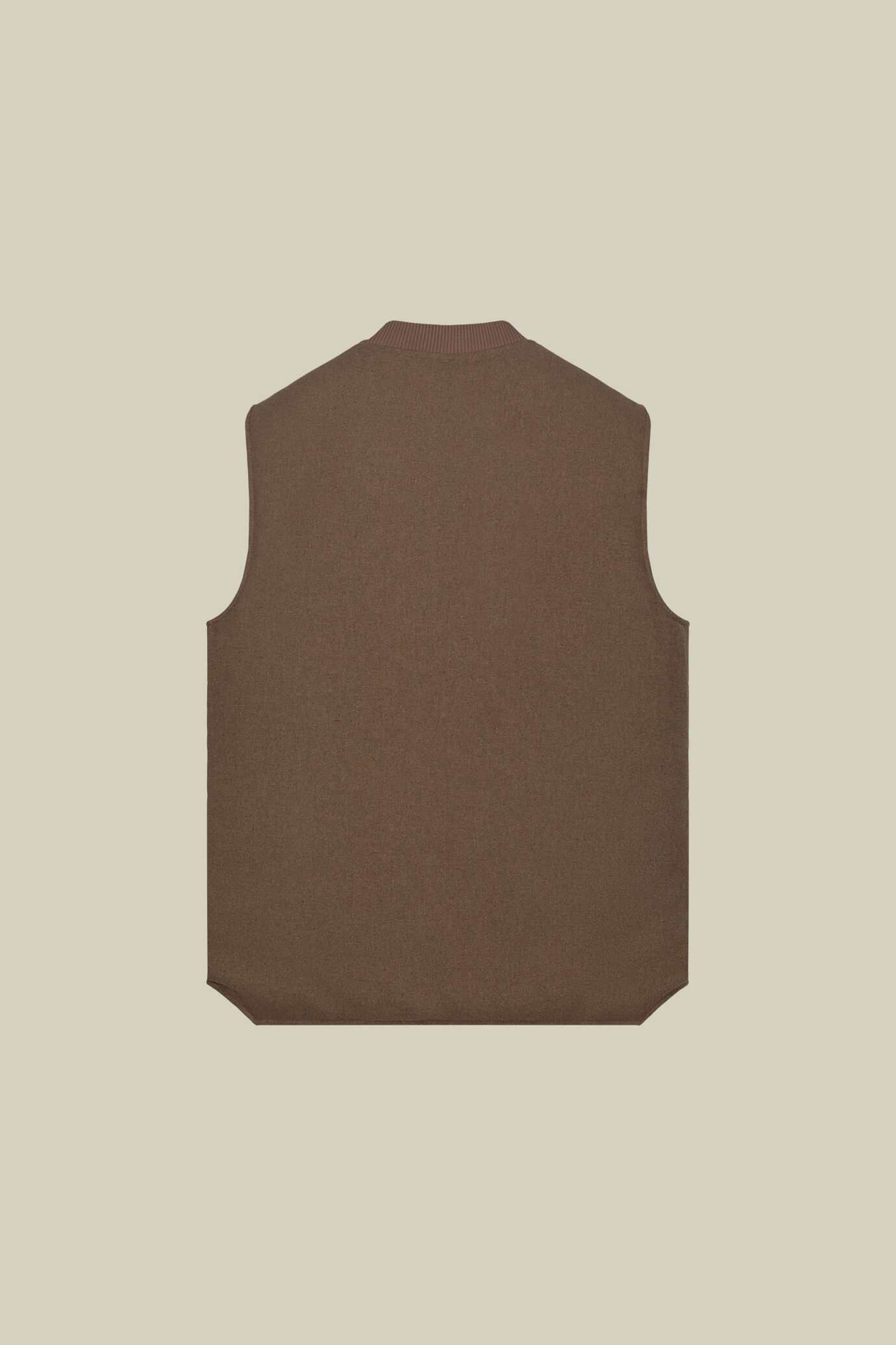 Veste sans manches double face pour homme en laine bouillie et nylon l&eacute;g&egrave;rement rembourr&eacute;e image number 5