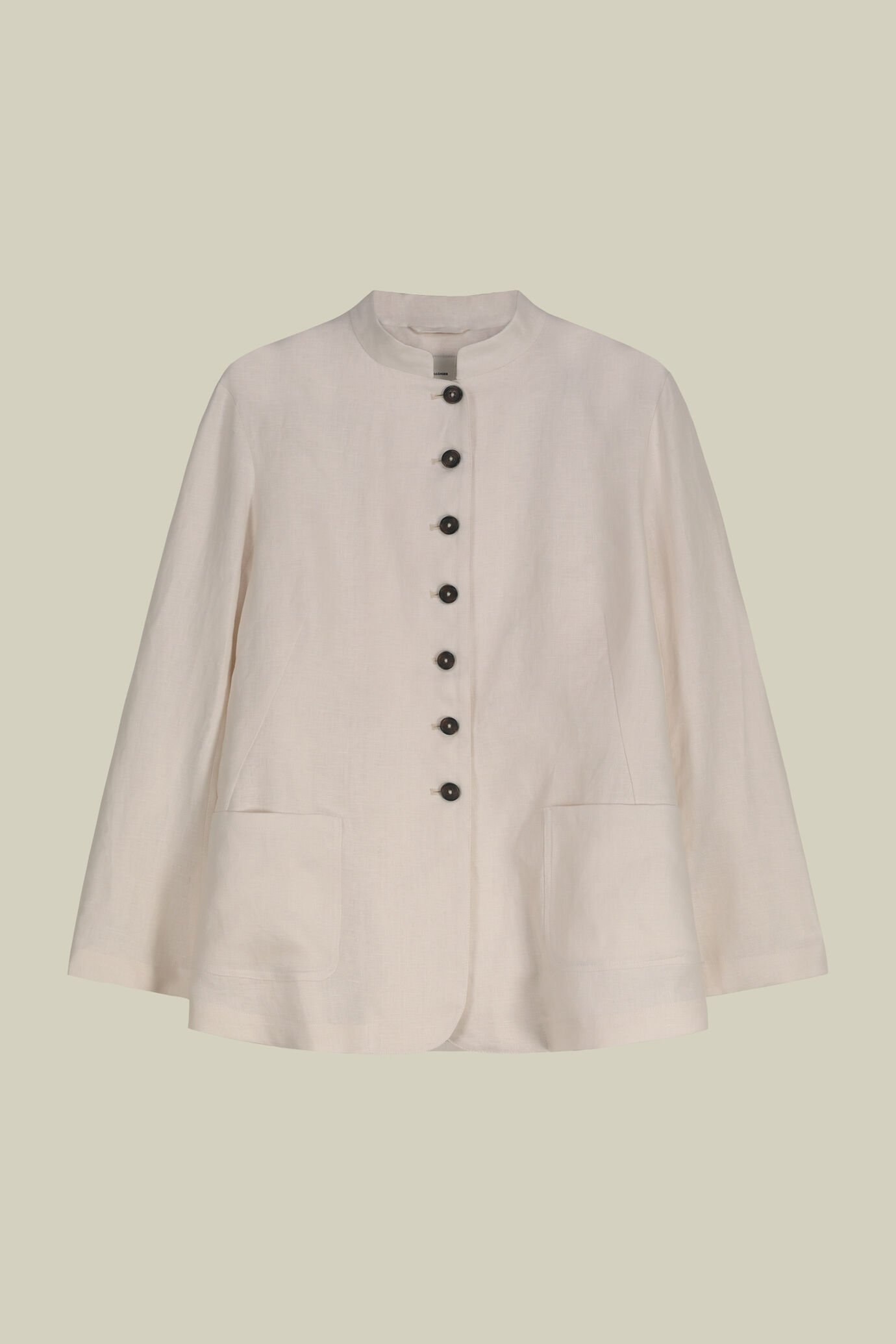 Giacca donna monopetto con collo coreano 100% lino image number 4