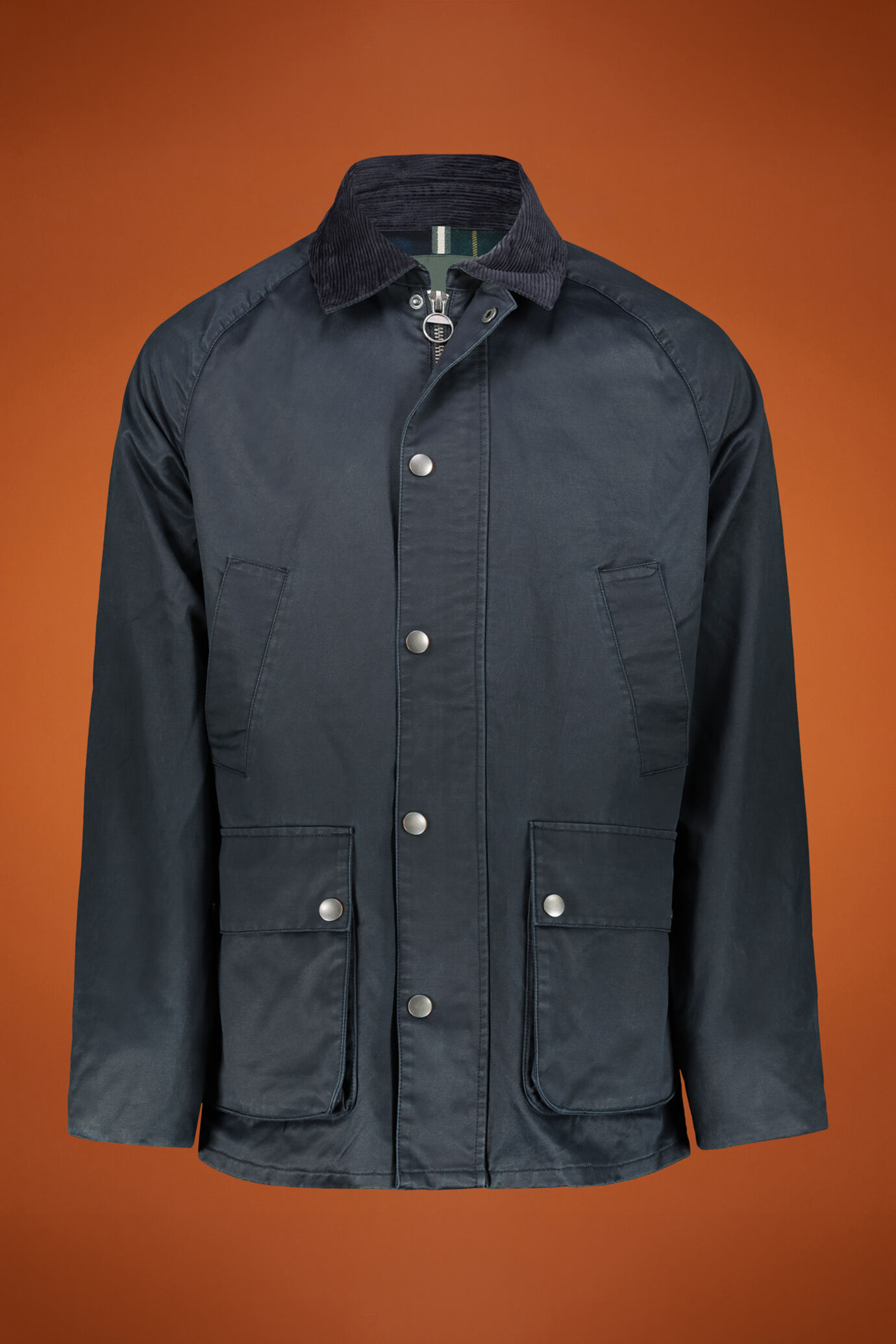 Men's waxed cotton touch jacket medium length image number 0