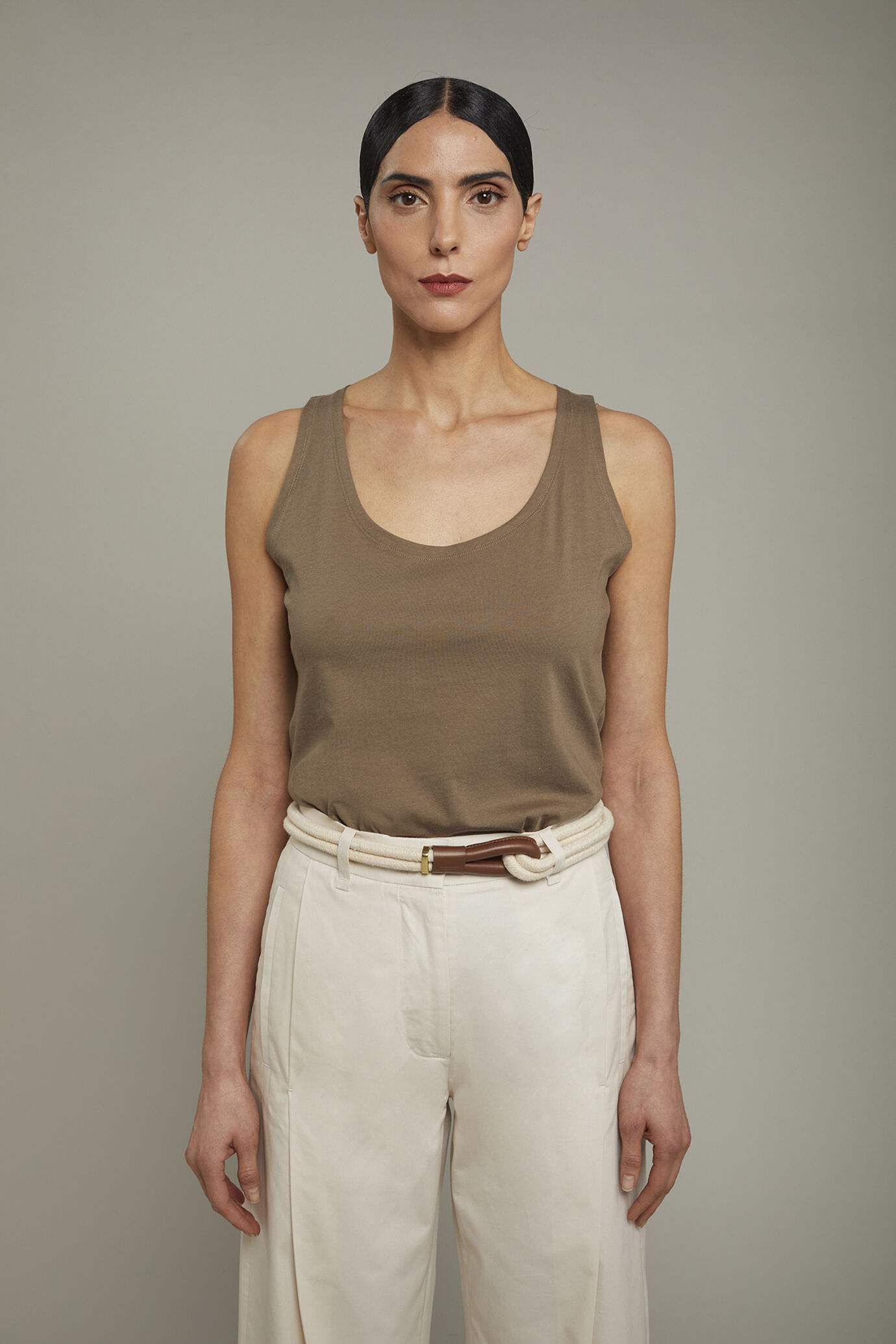 Women’s 100% cotton jersey tank top comfort fit