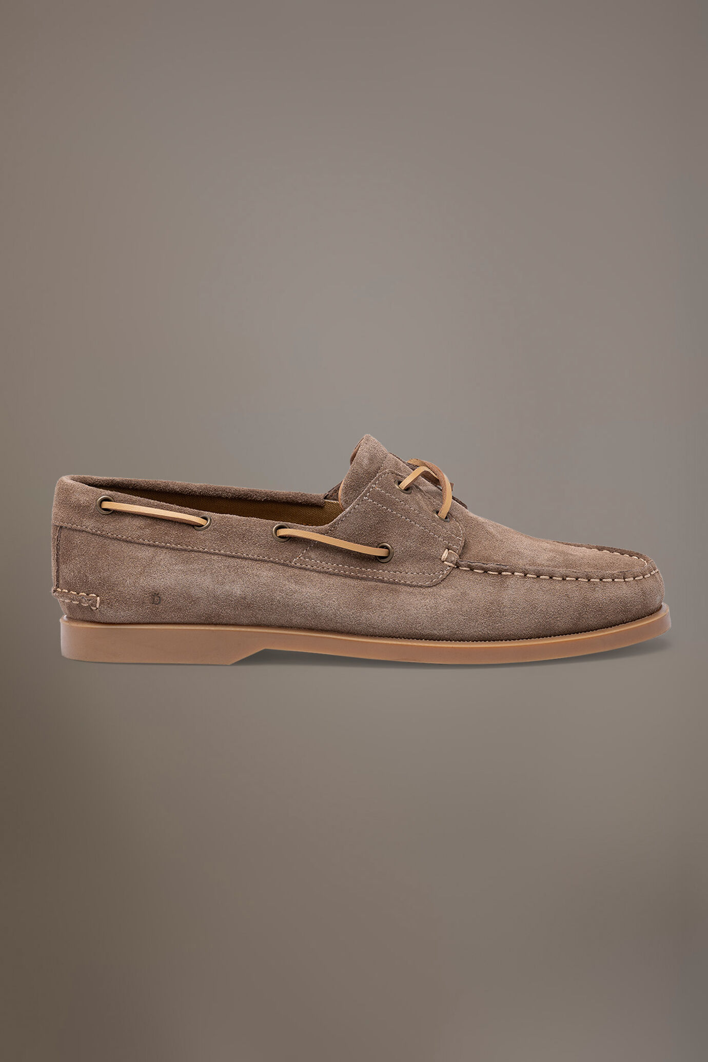 Suede boat shoes 100% leather with rubber sole image number 1