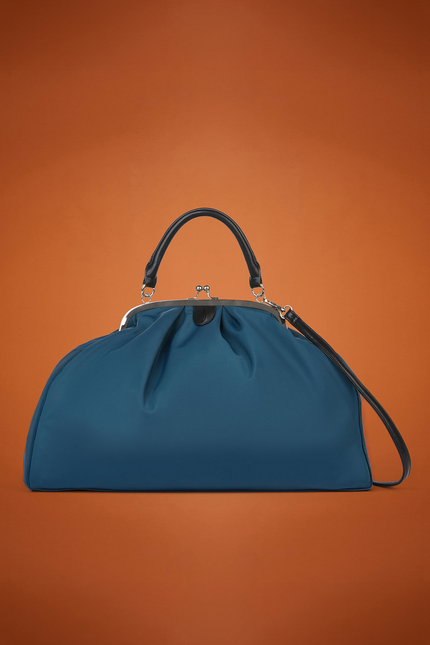 Borsa donna in tessuto tecnico con dettagli in ecopelle image number 0