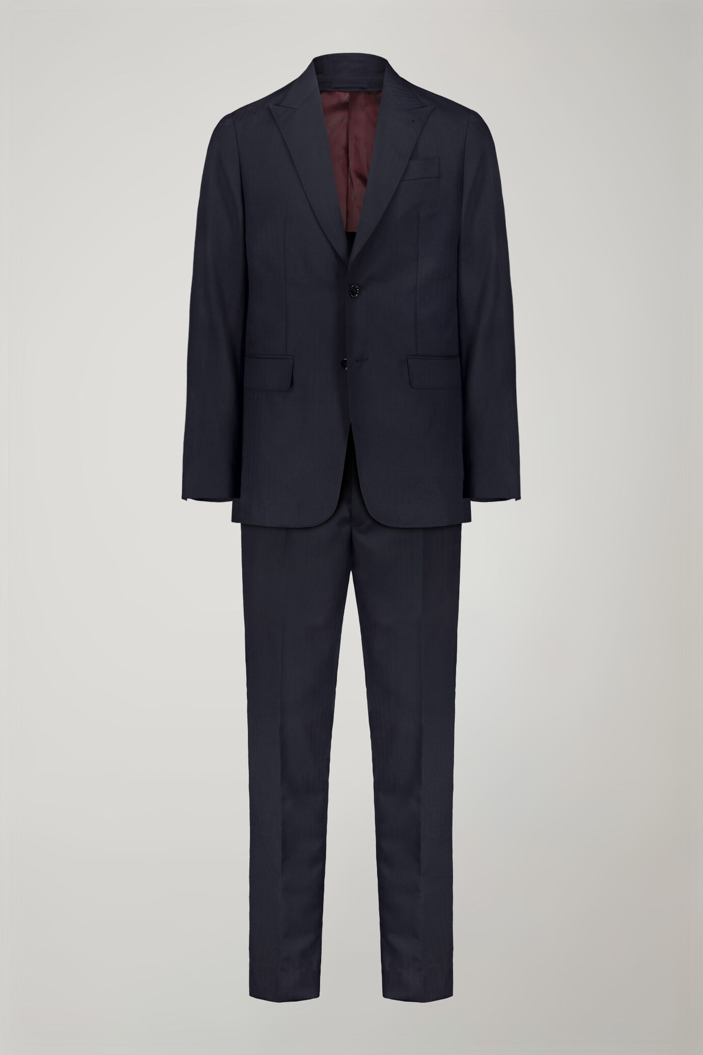 Men's single-breasted Wool Blend suit with herringbone pattern regular fit image number 8