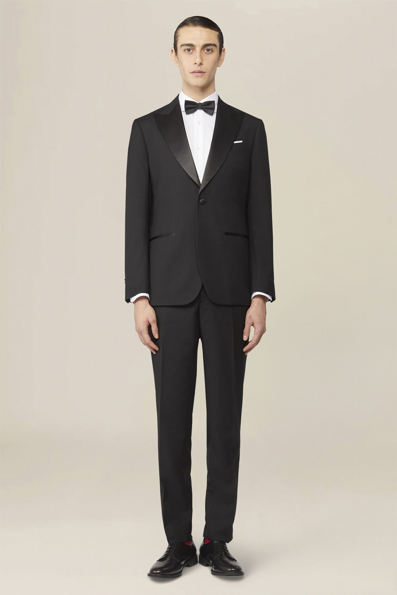 Einreihiger Smoking f&uuml;r Herren aus Twill-Stoff mit regul&auml;rer Passform image number 0