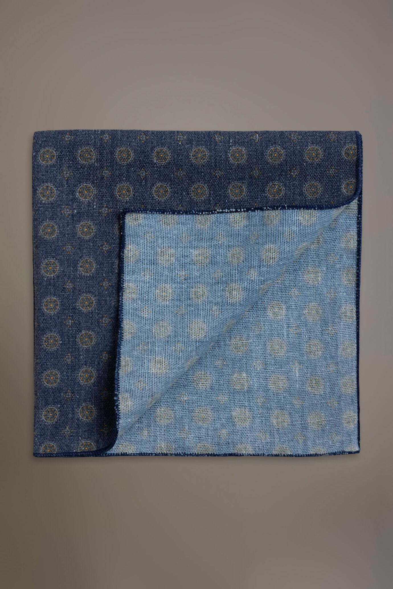 Pochette misto lino uomo Blue disegno fantasia image number 0