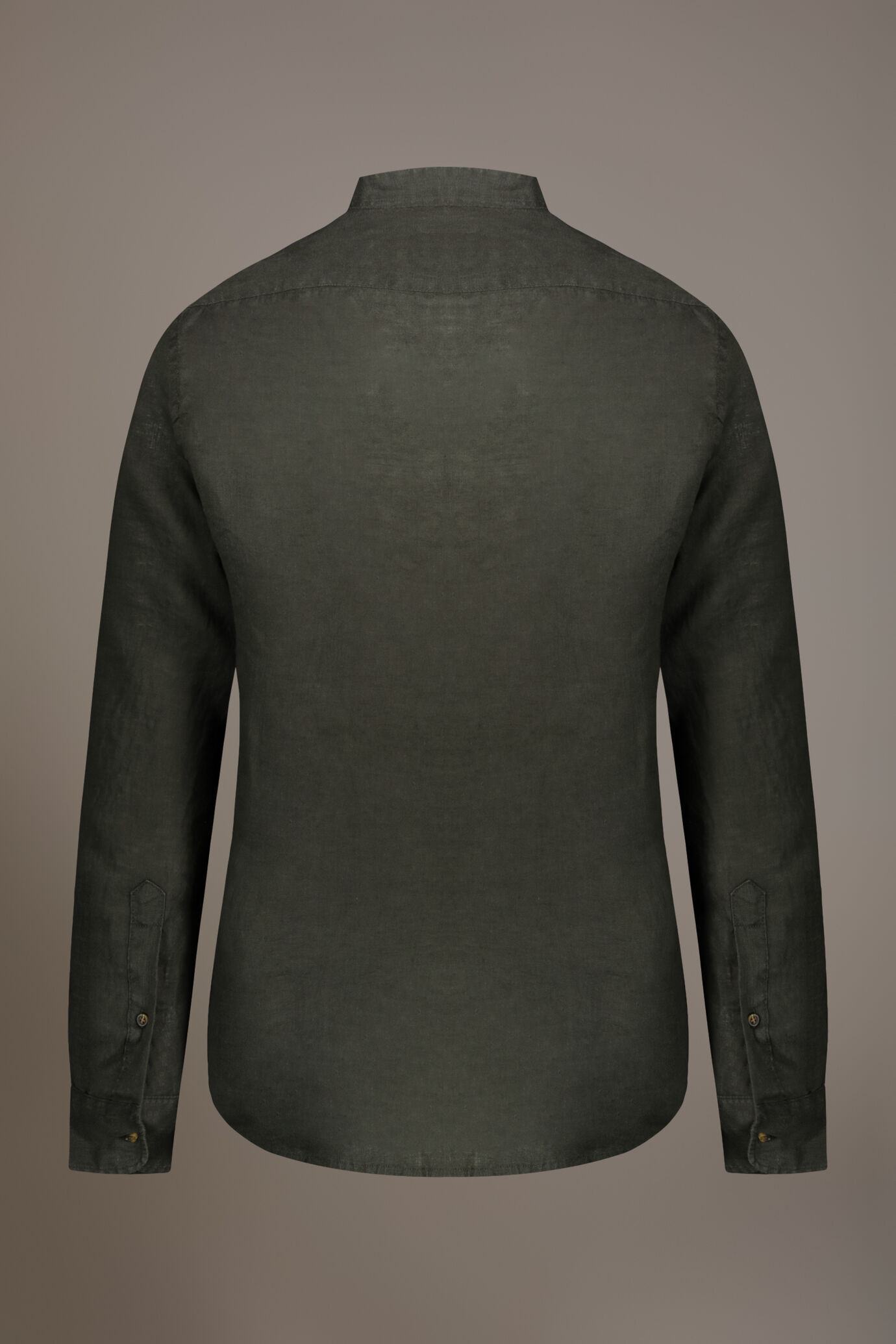 Camicia casual collo coreana comfort fit 100% lino image number 4