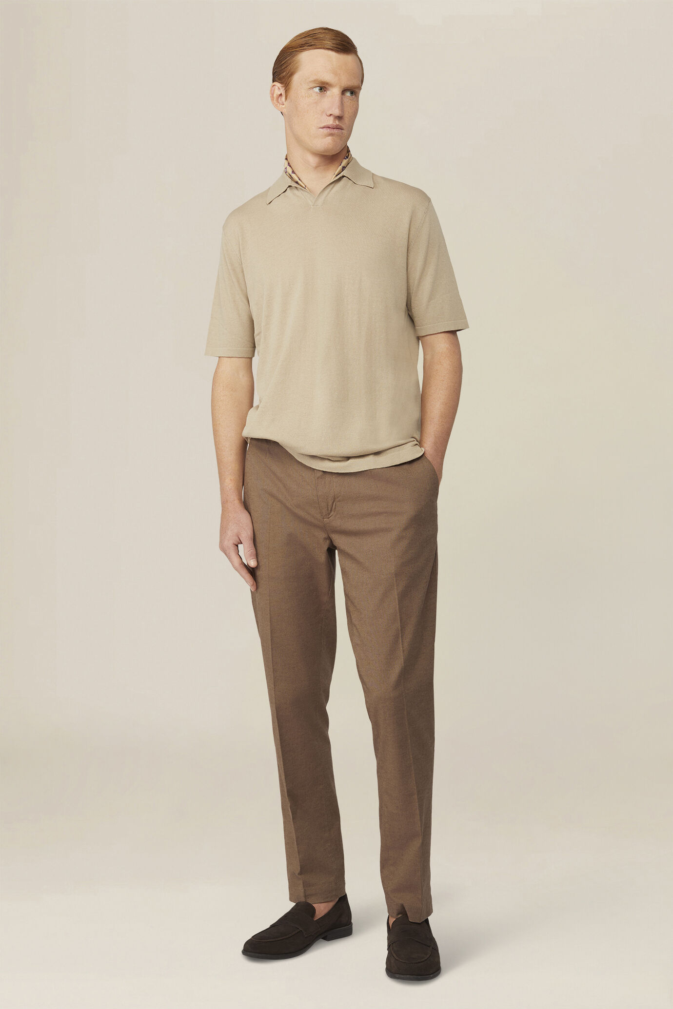 Herren-Polohemd aus 100 % Baumwolle mit Derbykragen