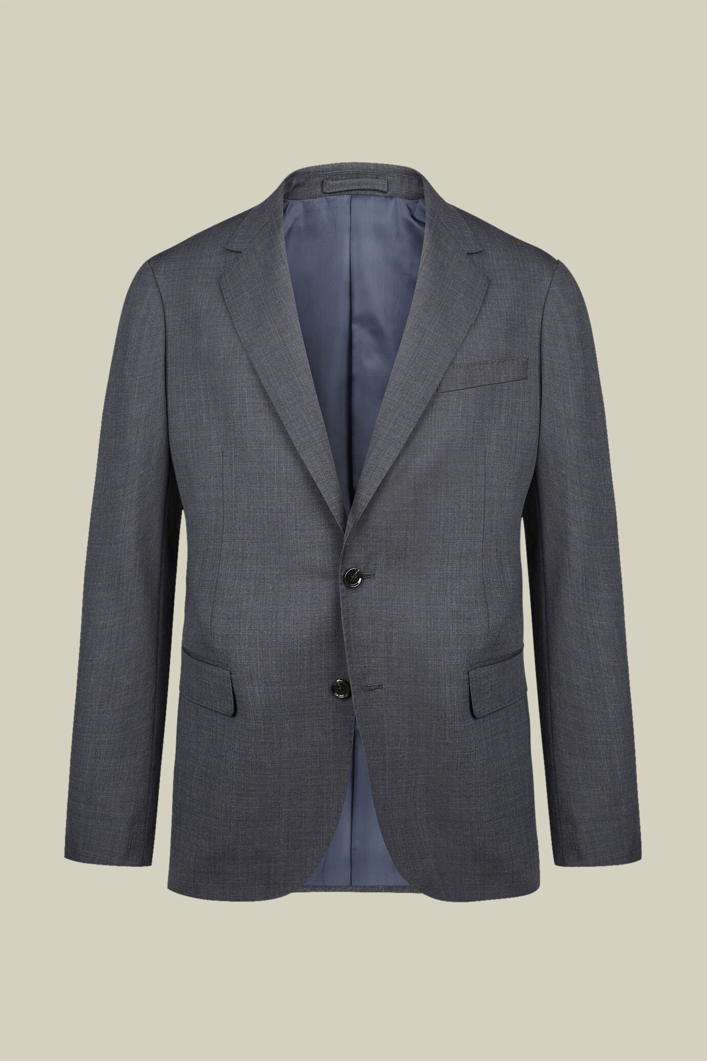 Men's regular fit single-breasted suit in a wool blend fabric