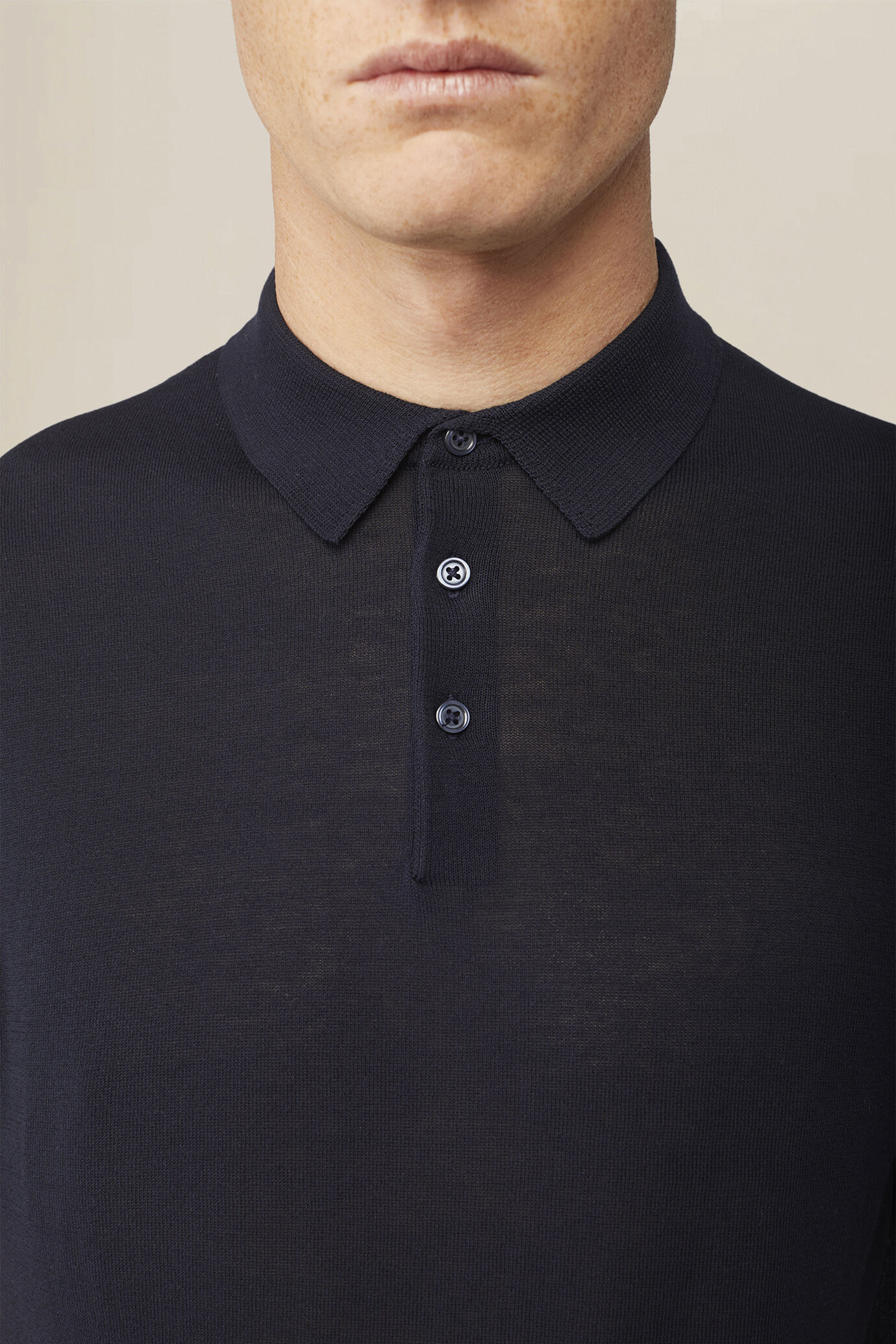 Men's regular fit 100% cotton knitted polo shirt image number 2