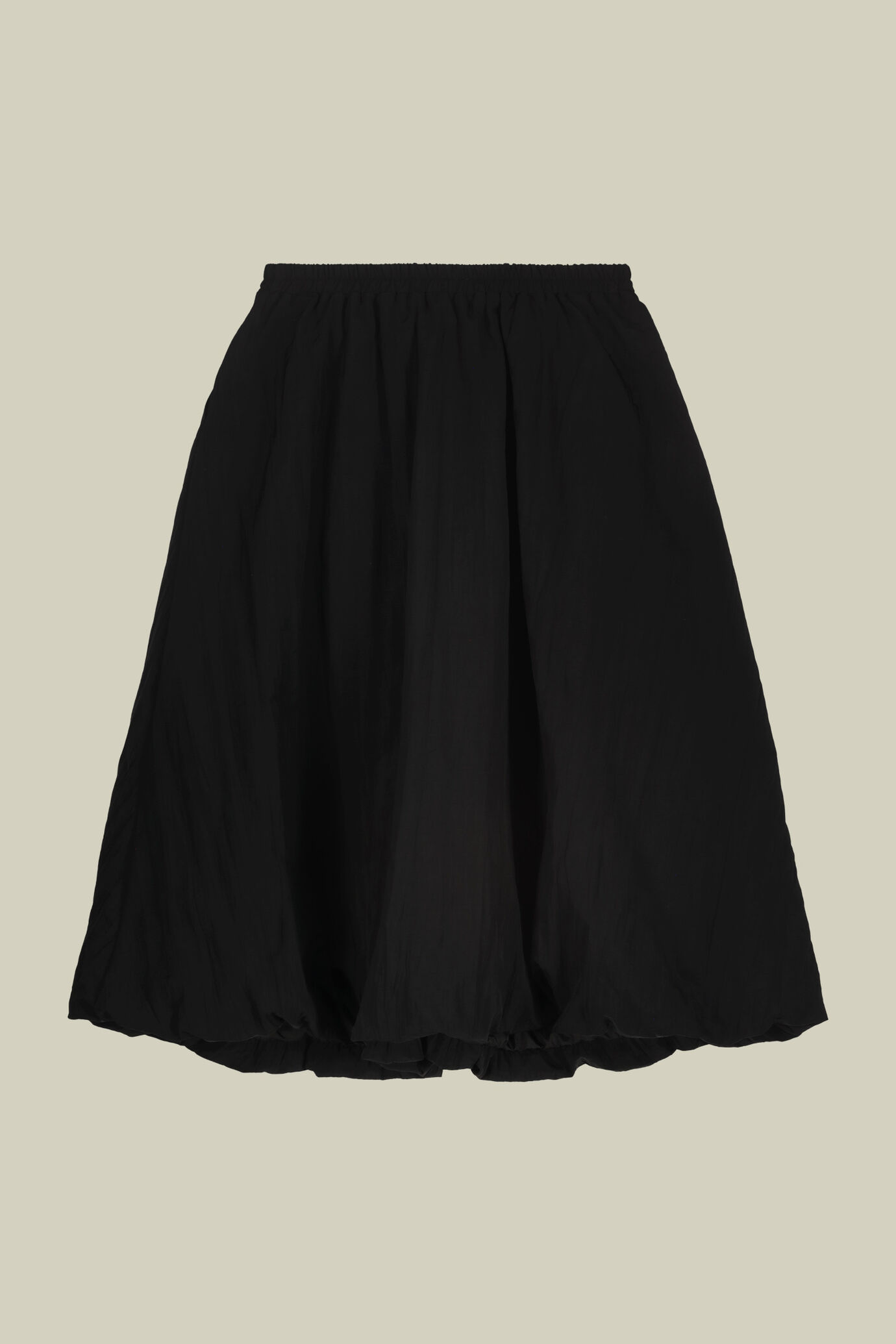 Jupe midi pour femme avec ourlet ballon et taille élastique en nylon froissé image number 5