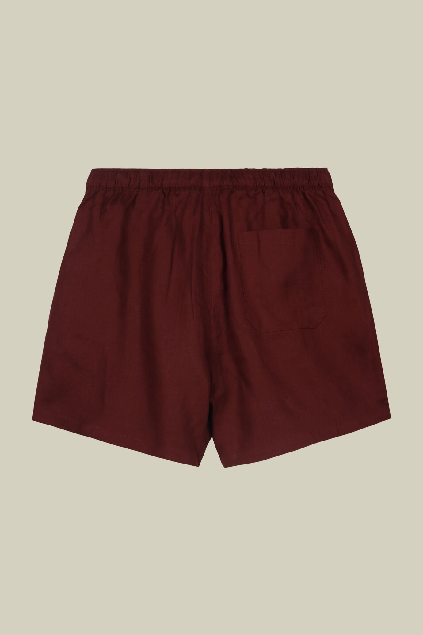 Short Bermuda skirt with elastic waist and adjustable contrasting drawstring 100% linen image number 5