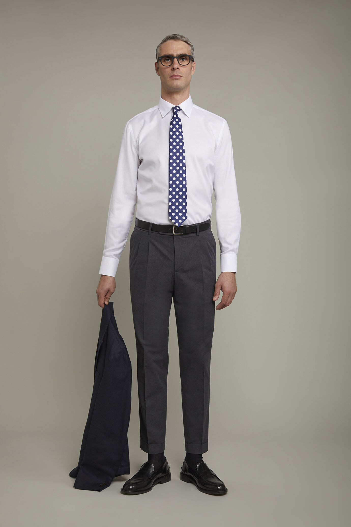 Men's shirt classic collar 100% cotton lightweight oxford fabric regular fit image number 0