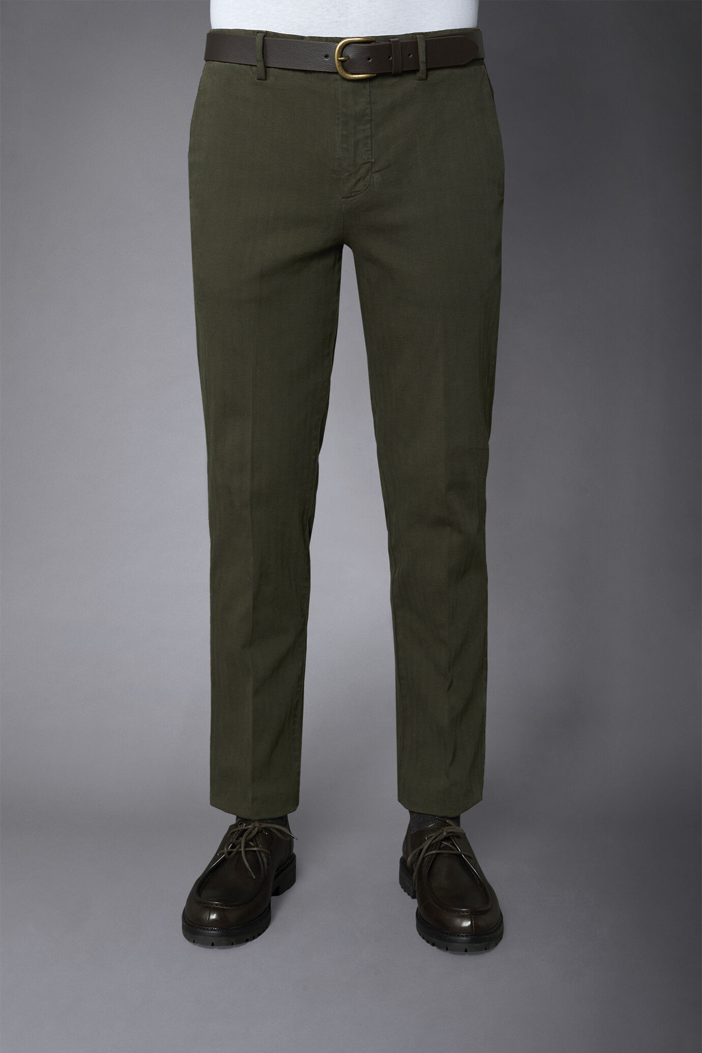 Pantalon classique, coupe régulière, tissu à chevrons image number 3