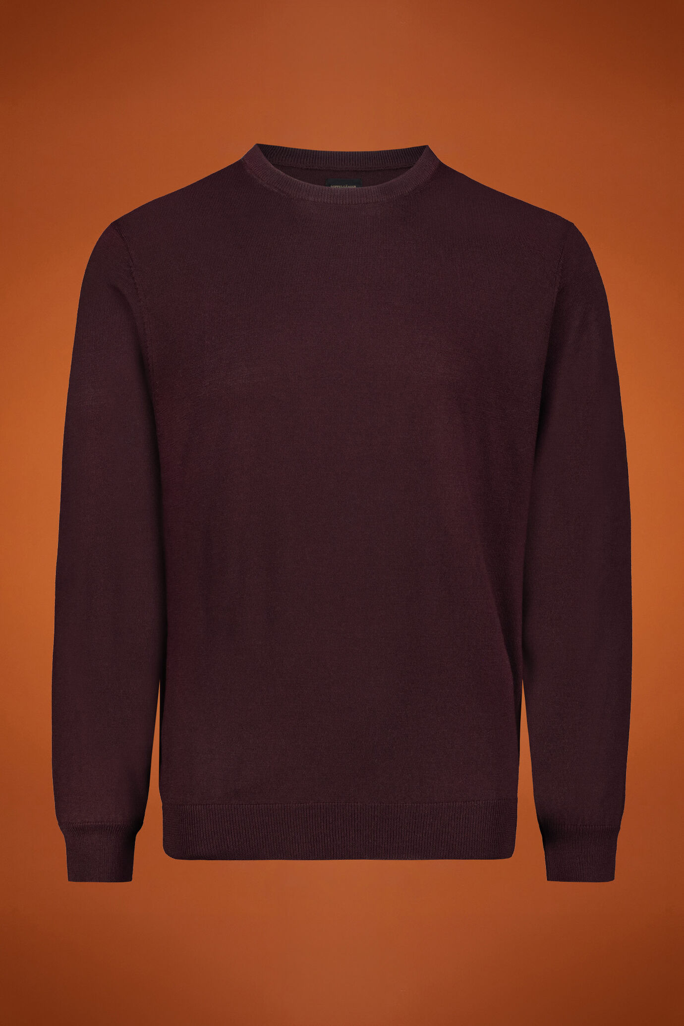 Pull homme à col rond, 100% laine mérinos extrafine, coupe classique image number 0