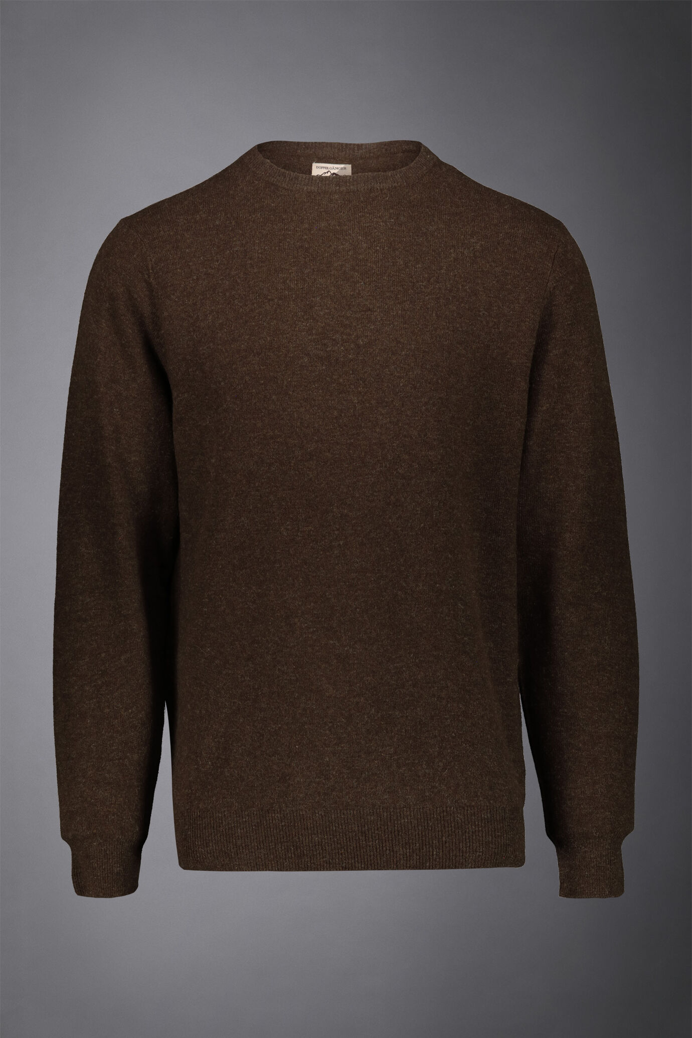 Men's crew neck wool blend lambswool regular fit sweater image number 4