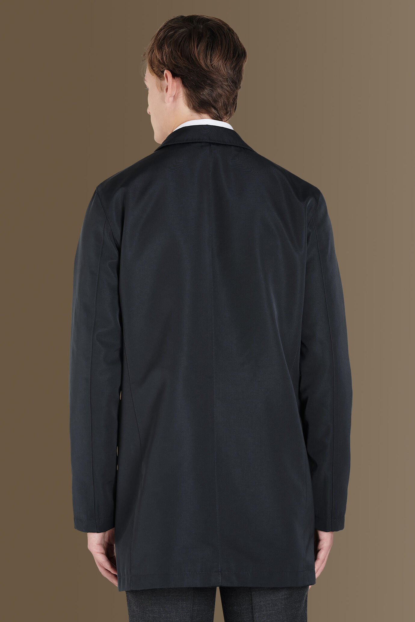 Coated wool blend double face raincoat image number 2