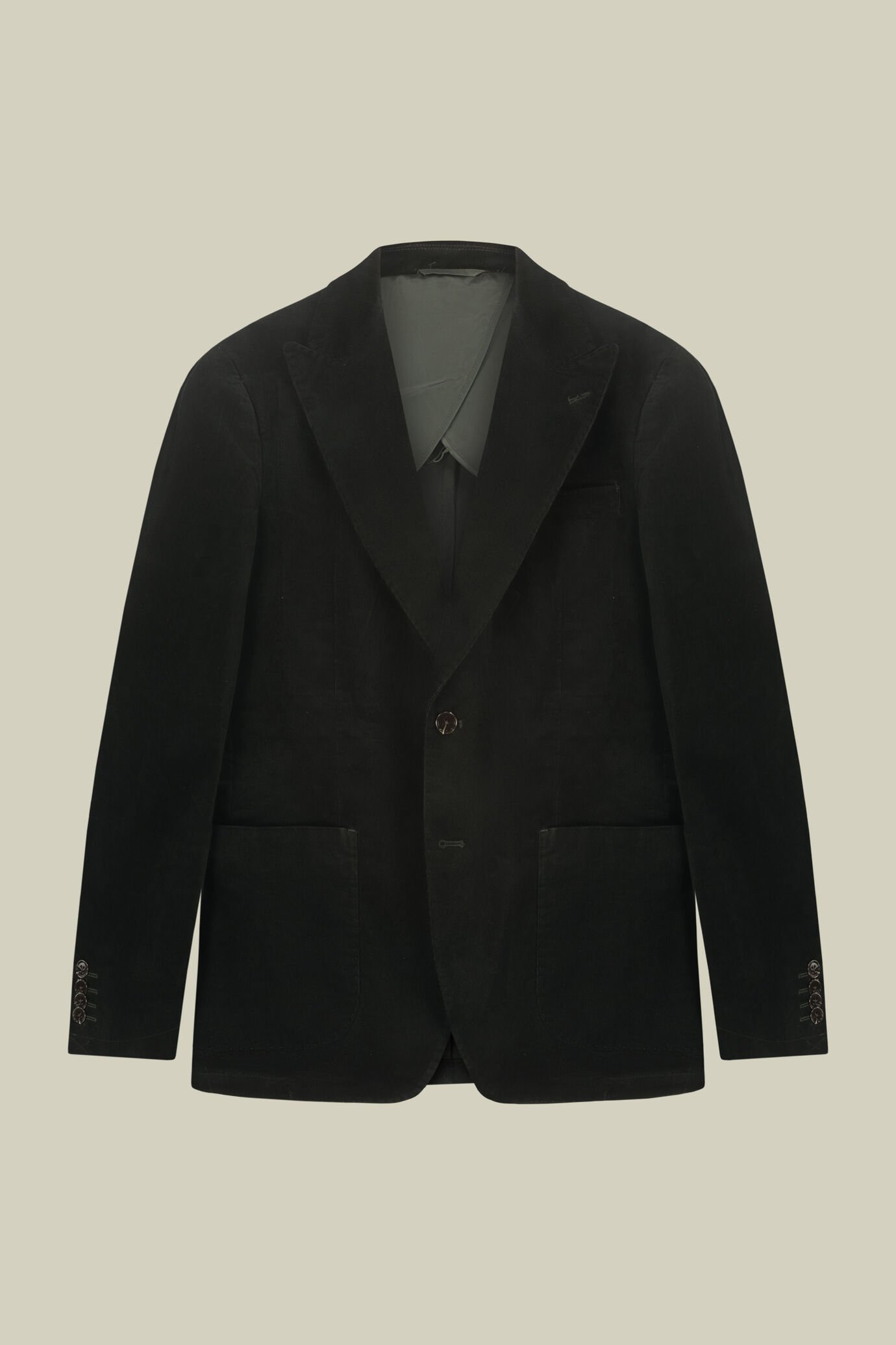 Men's single-breasted jacket in regular fit cotton corduroy