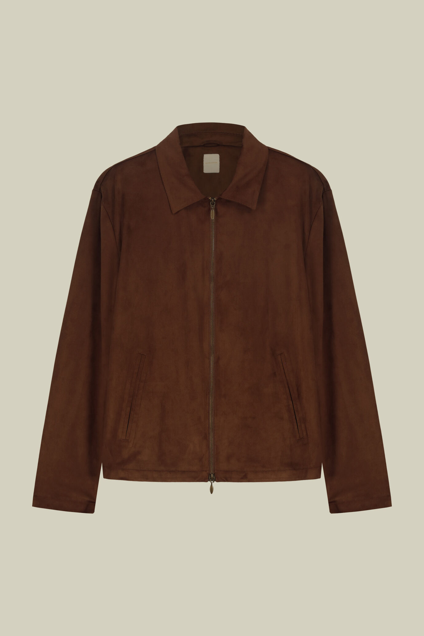 Unlined men's jacket with suede effect fabric image number 5