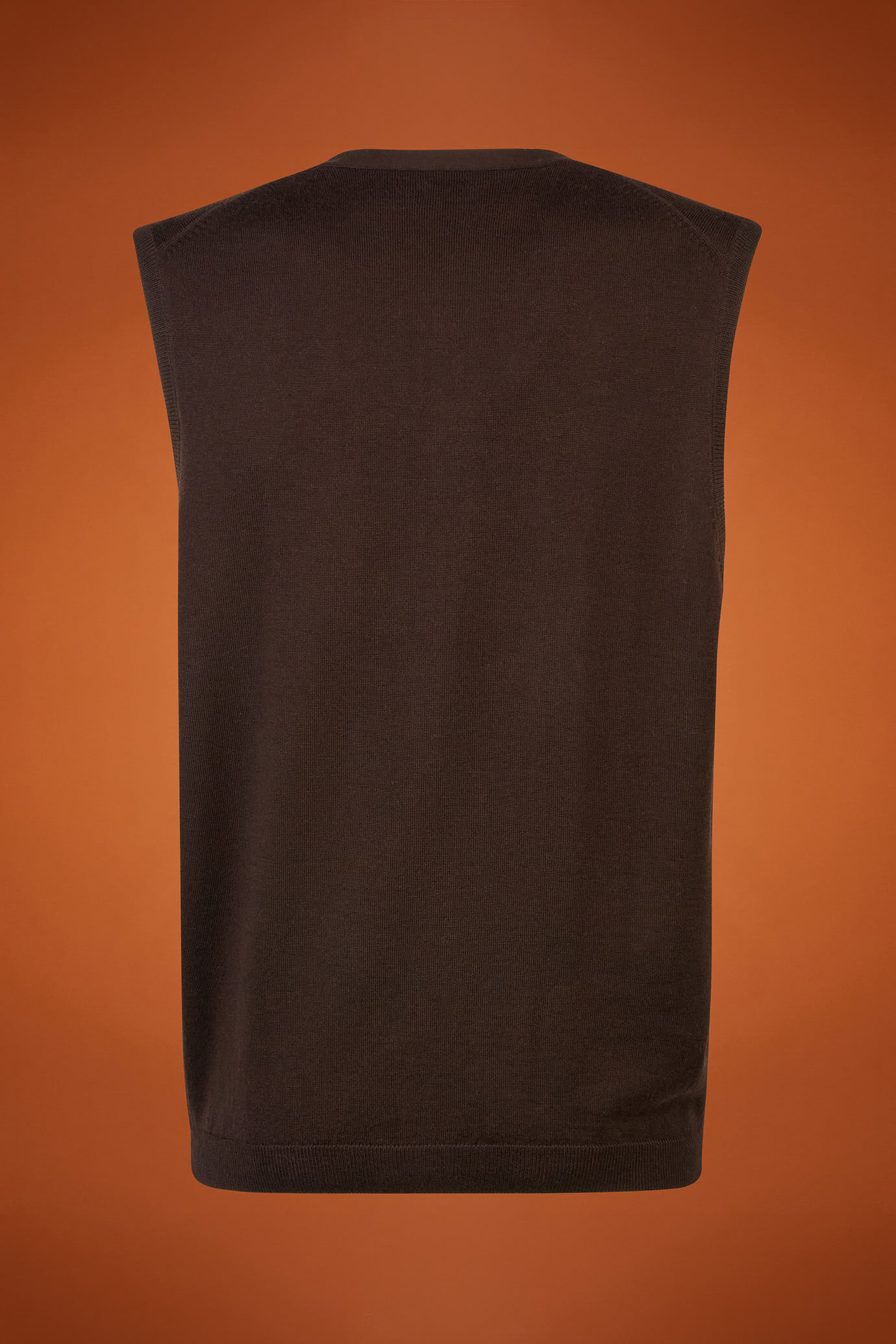 Men's regular fit V-neck tank top in 100% extra fine merino wool image number 5