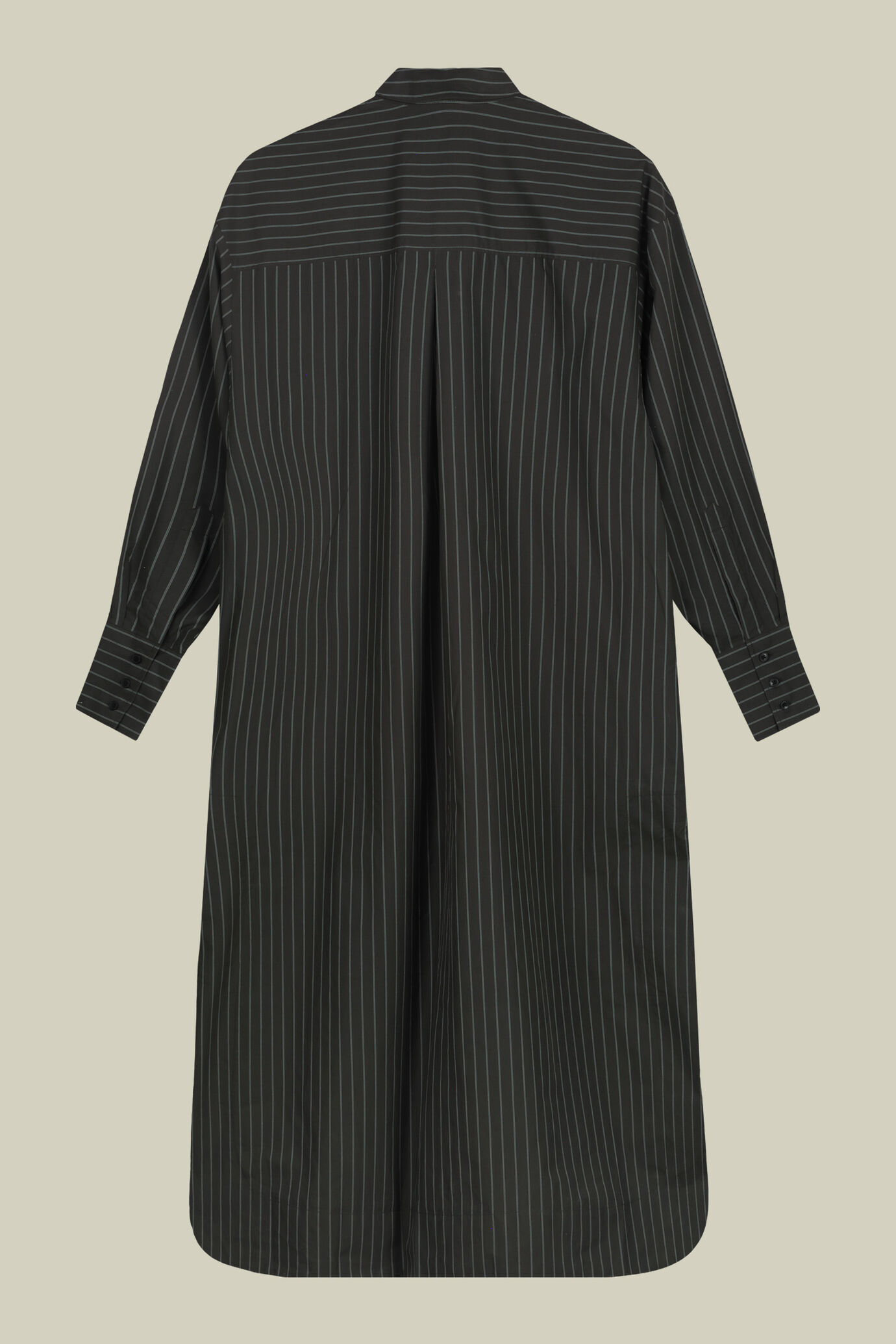 Robe chemisier pour femme en tissu rayé teint en fil image number 6