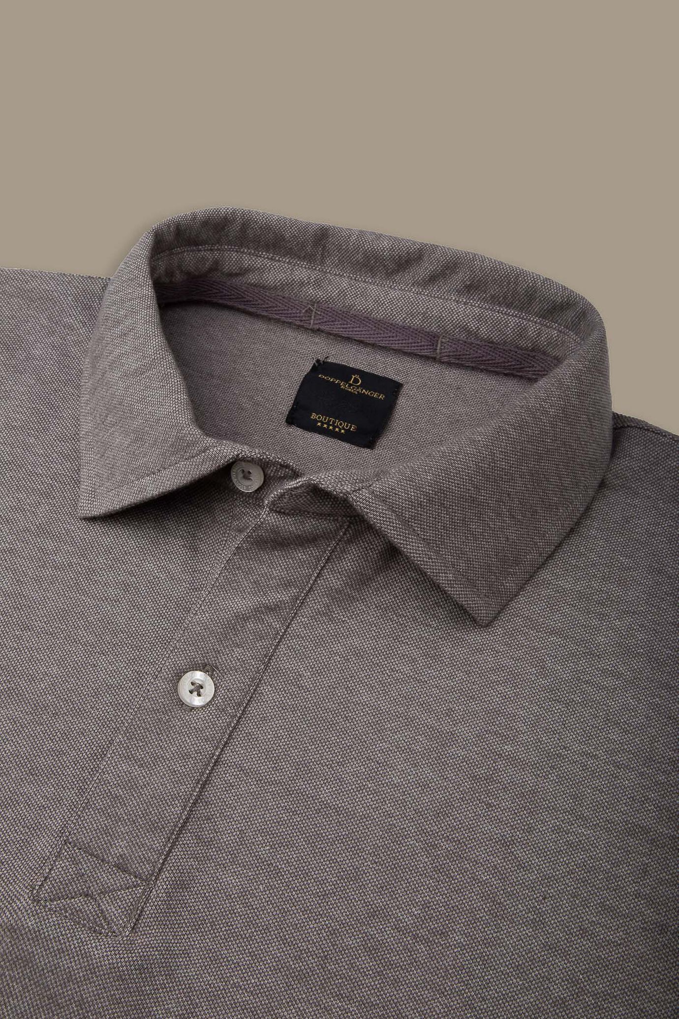 Polo uomo manica corta in puro cotone piquet melange tinta unita image number 3