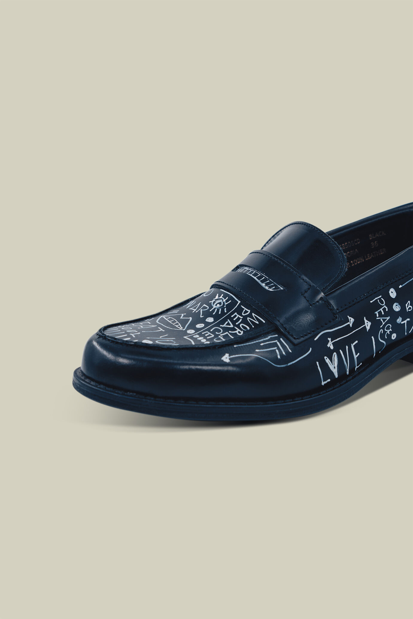 Mocassins femme 100 % cuir peints &agrave; la main "Imperfection&rdquo; &Eacute;dition Limit&eacute;e image number 4