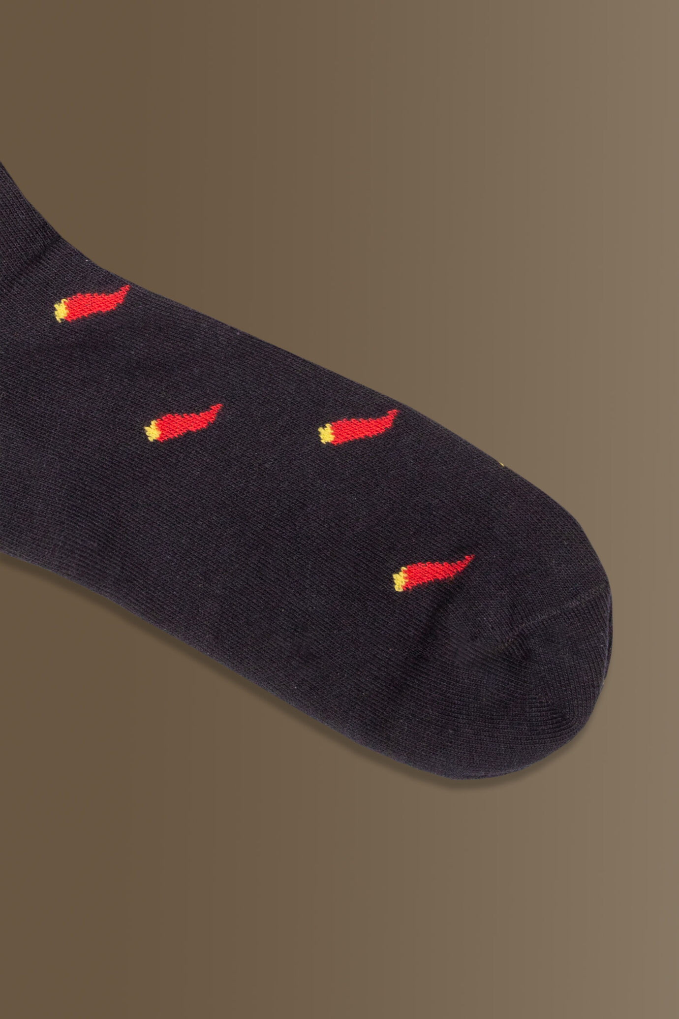 Calzini fantasia cornetti rossi in cotone elasticizzato image number 1