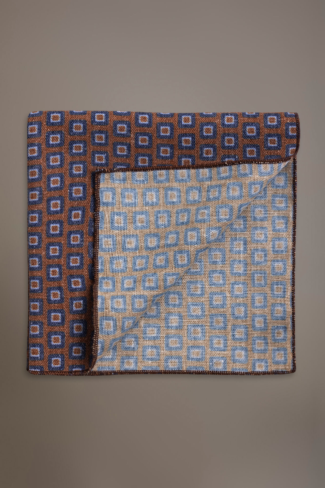 Pochette misto lino disegno fantasia uomo image number 0