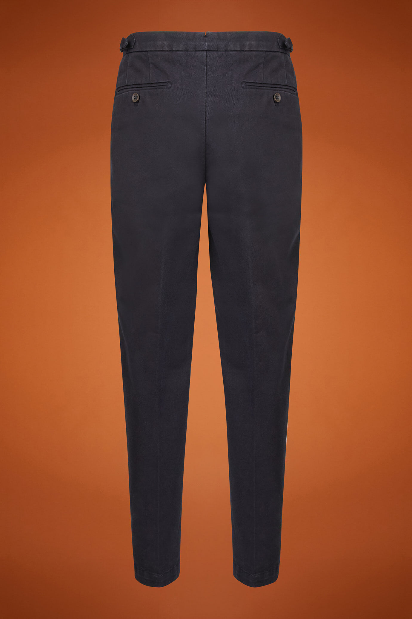 Pantalone uomo doppia pinces tessuto in tela diagonale regular fit image number 5