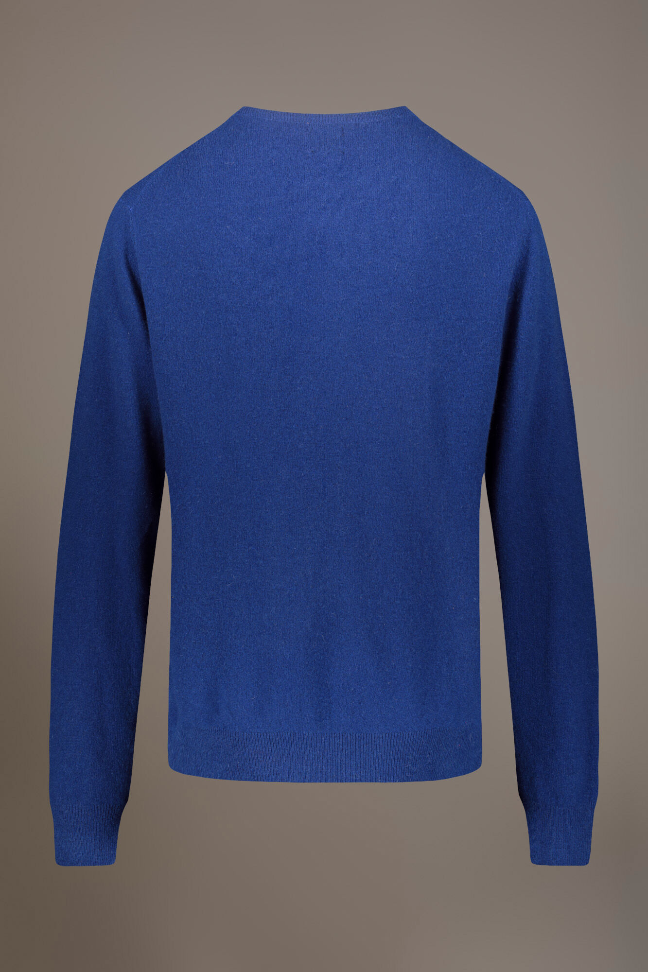 Maglia girocollo punto pepe blu e nera in misto lana merino