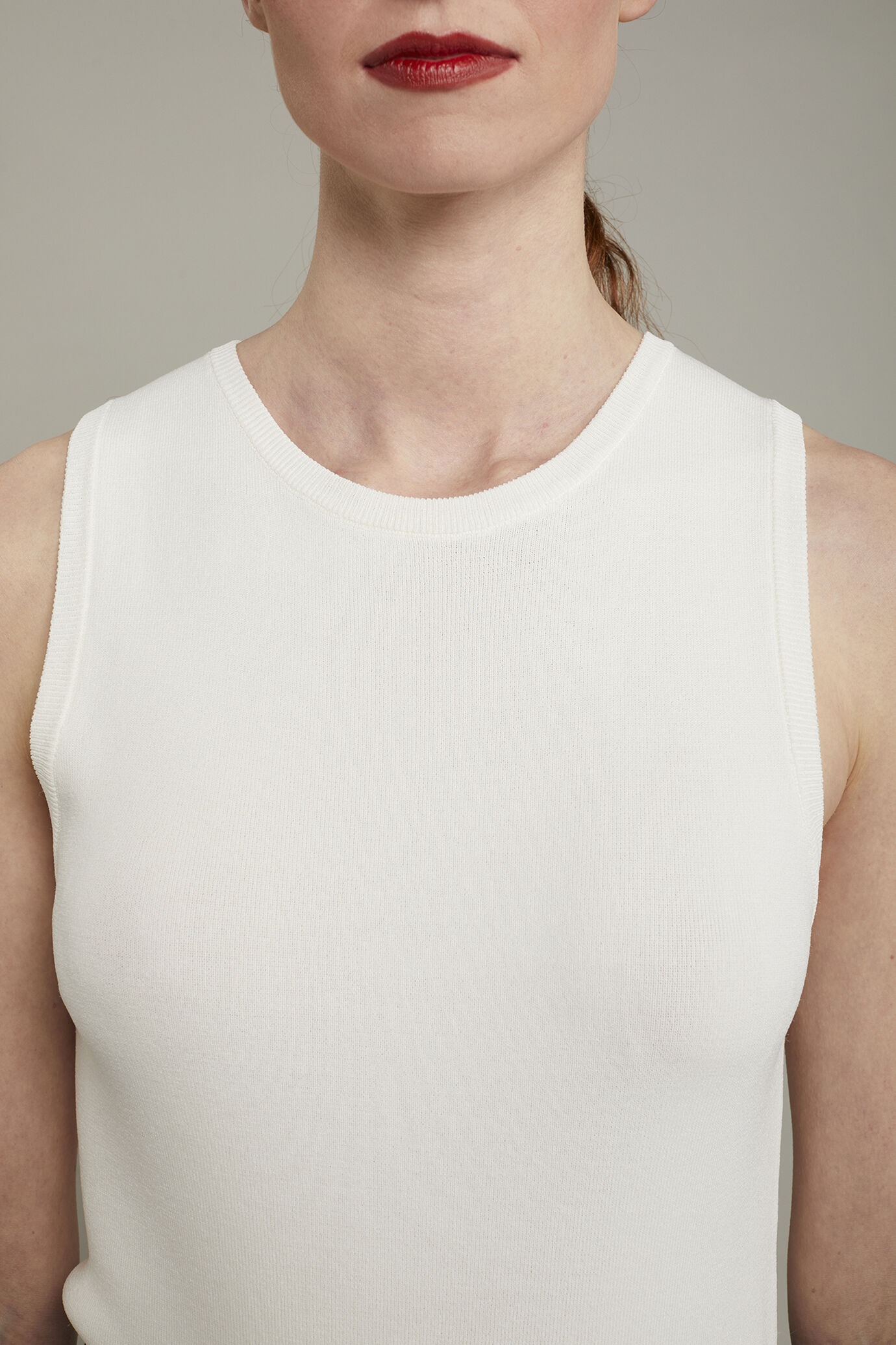 Canotta donna girocollo tinta unita regular fit image number 3