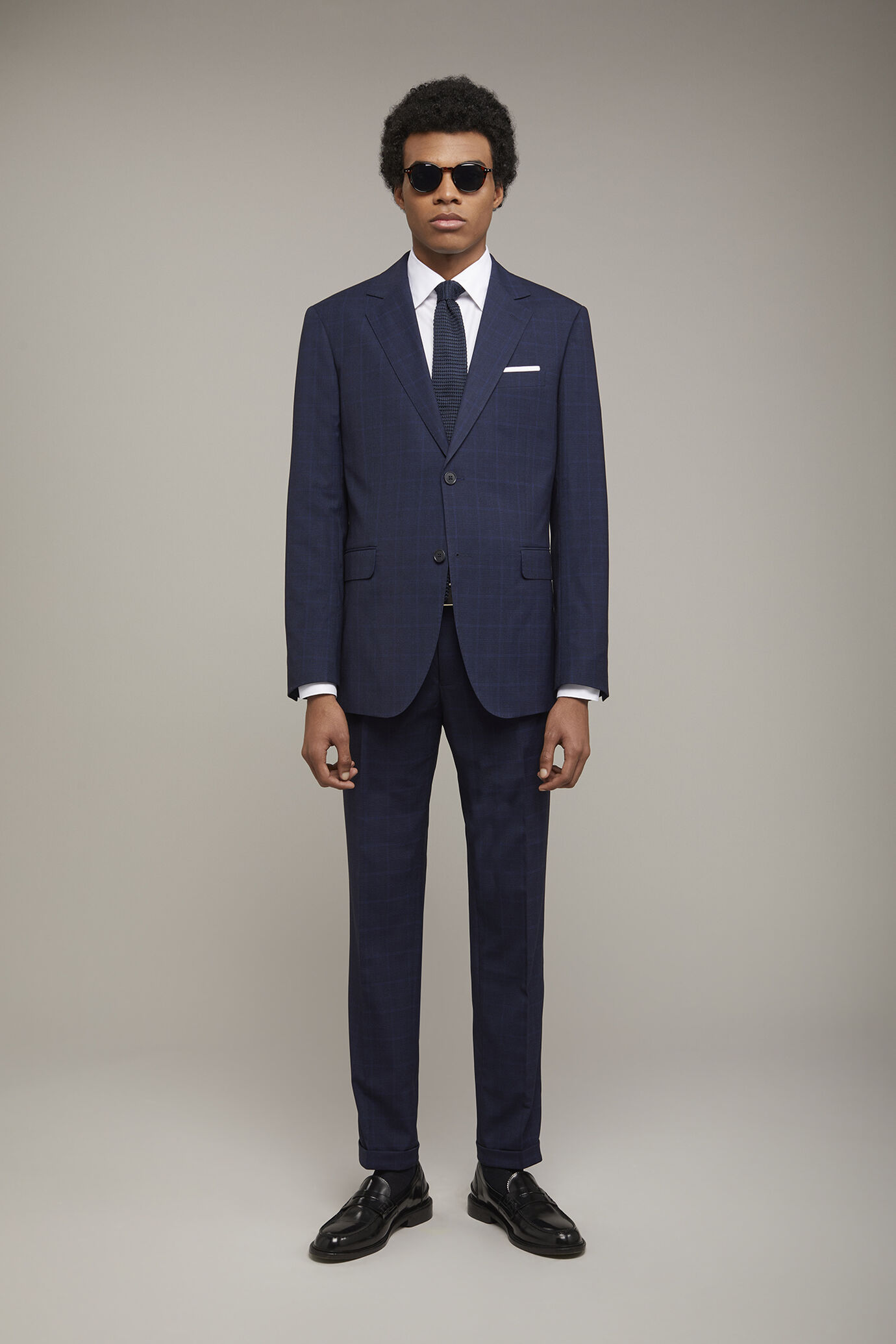 Men's single-breasted suit Prince of Wales stretch fabric image number 0
