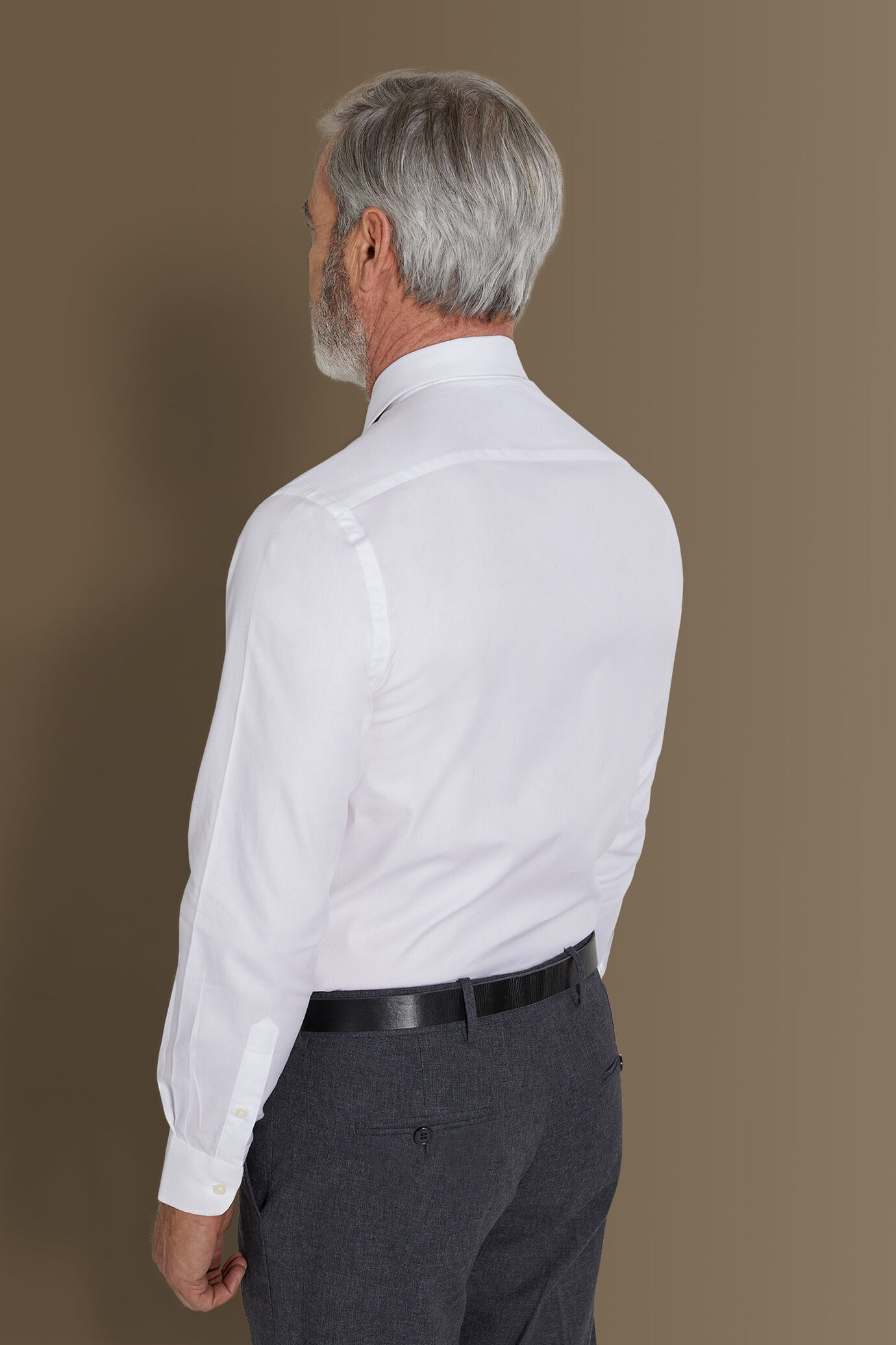 Camicia classica uomo collo francese tessuto spinato image number 2