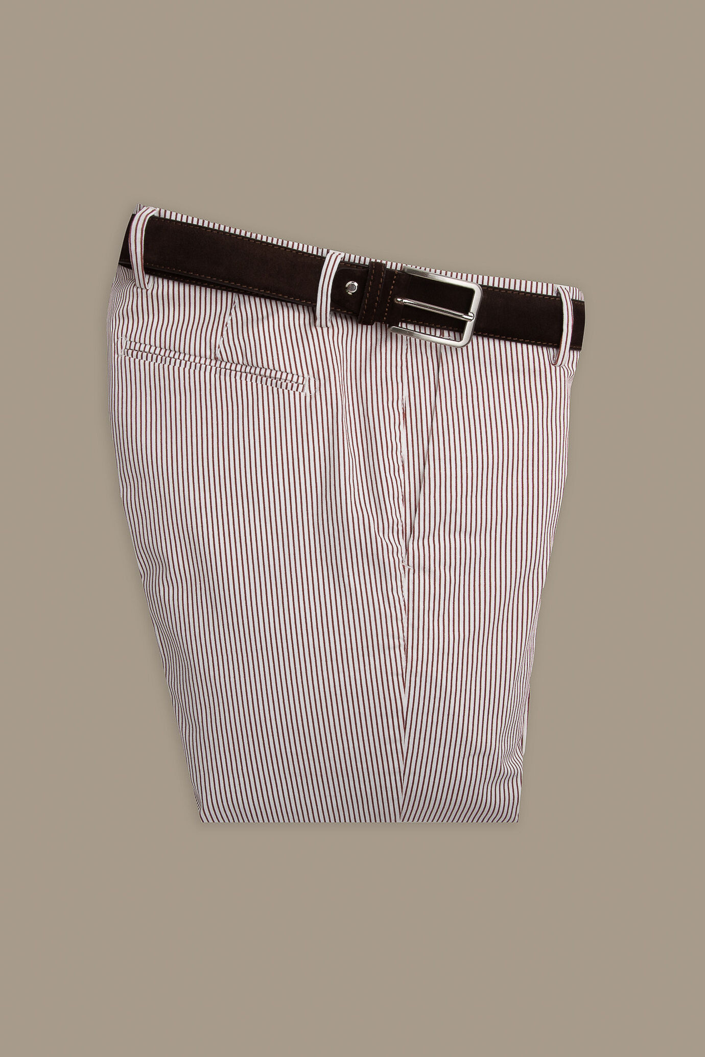 Chino trousers twill construction printed stripes image number 0