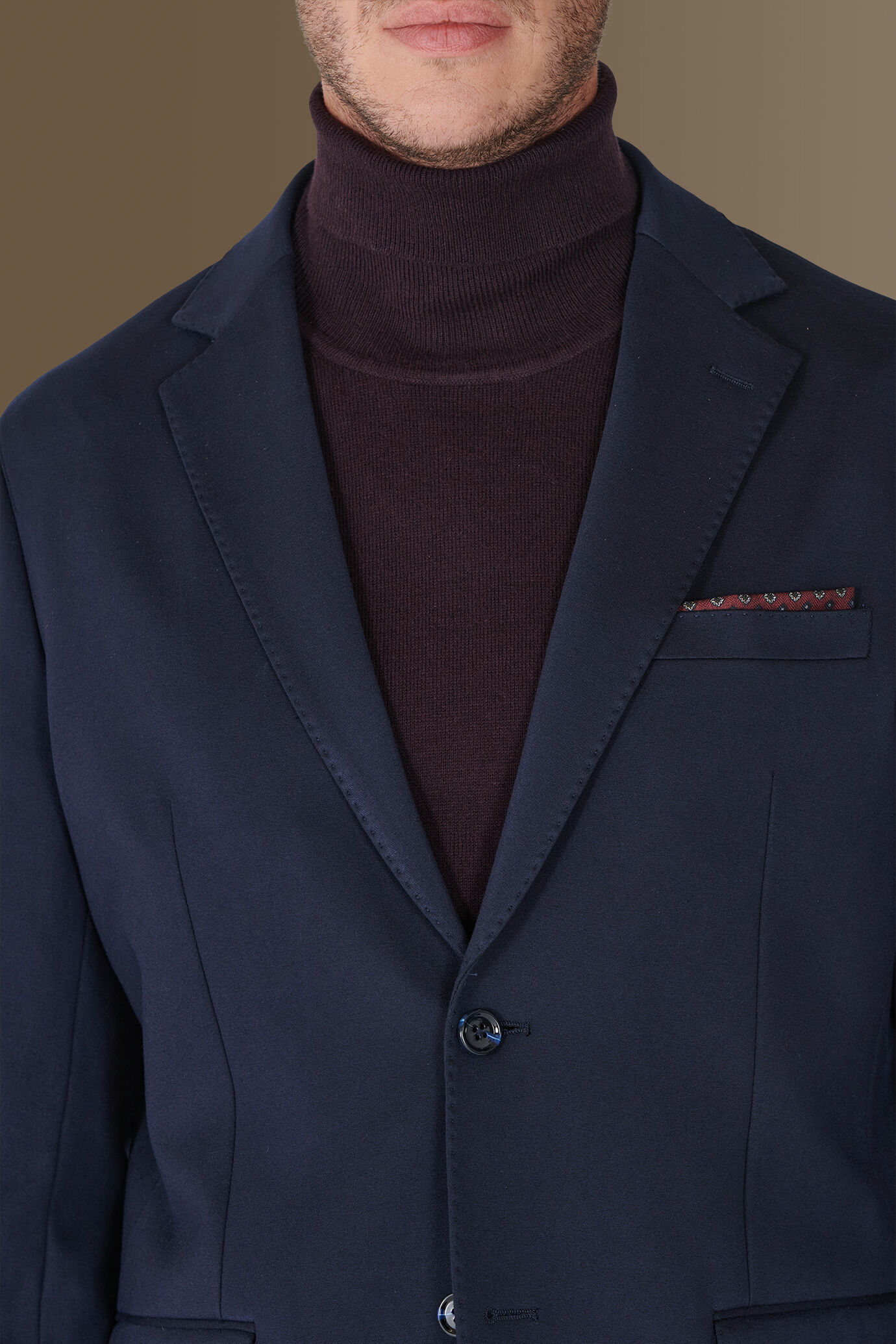 Single-breasted jersey suit with trousers with single pinces image number 3