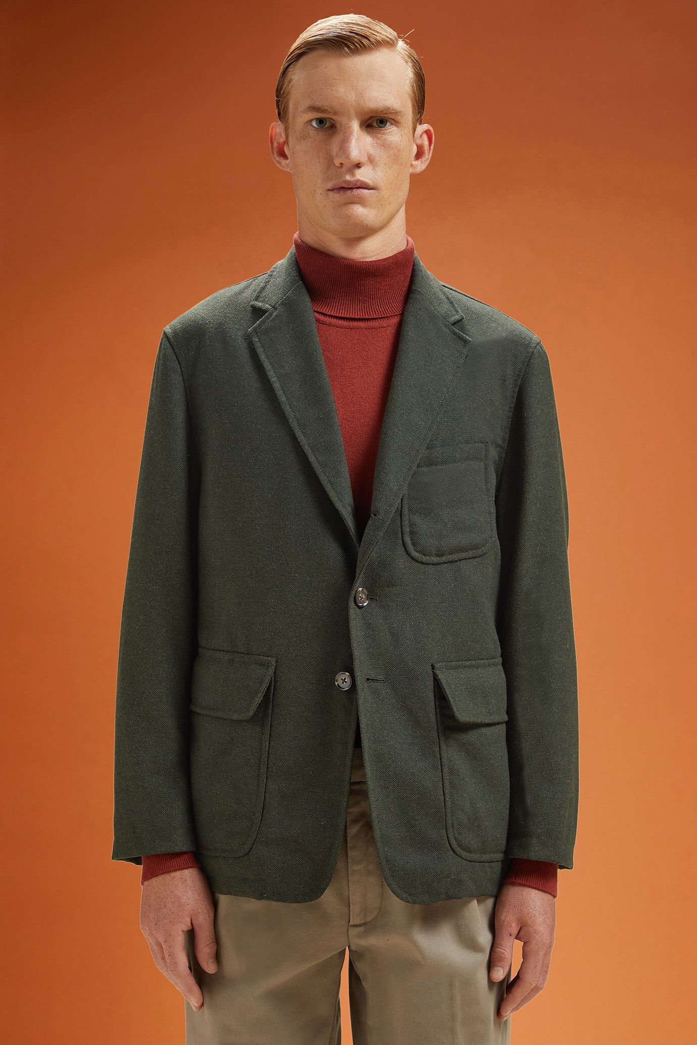 Giacca sportiva uomo in tessuto tweed Wool Blend regular fit