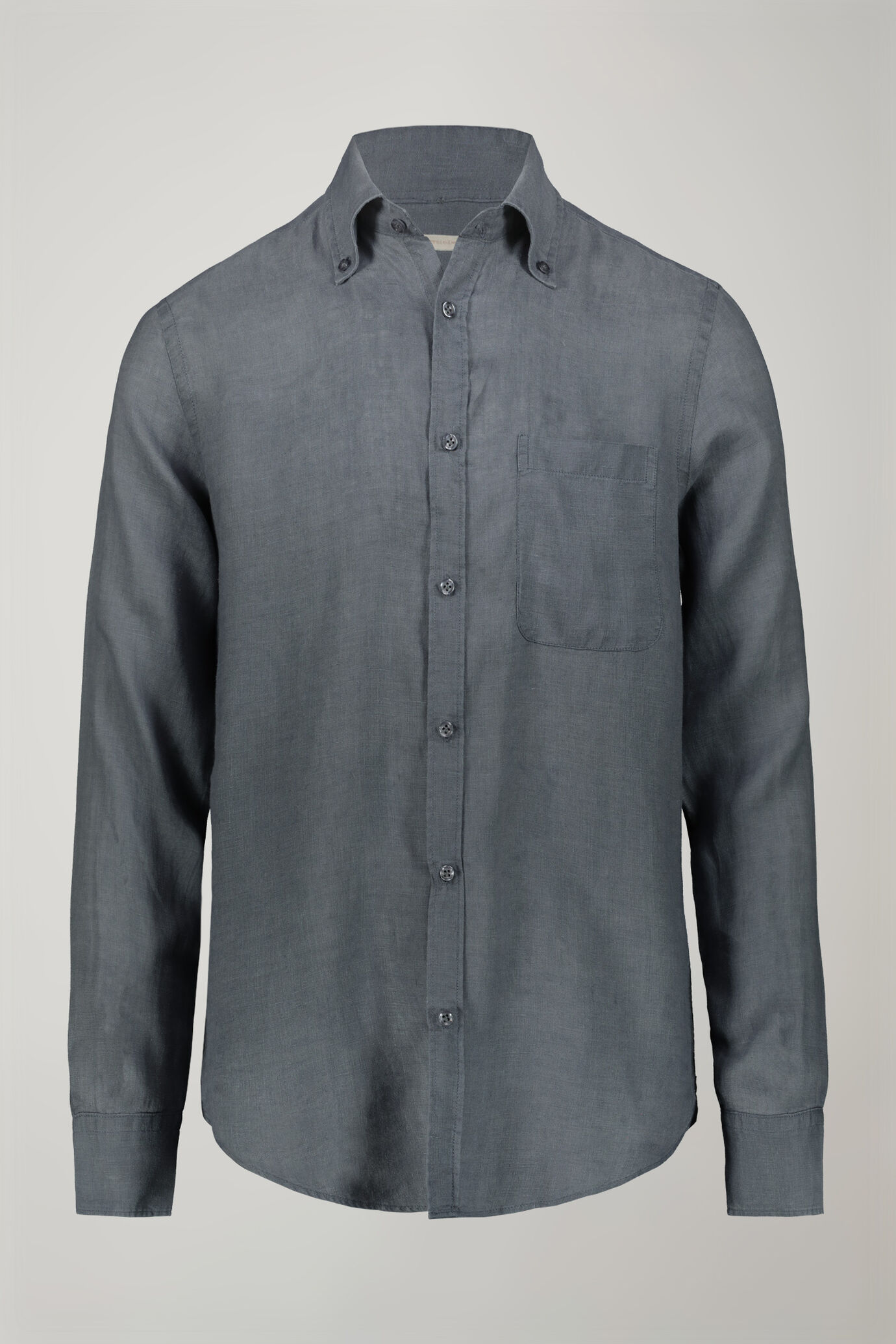 Camicia casual uomo collo button down 100% lino comfort fit image number 5