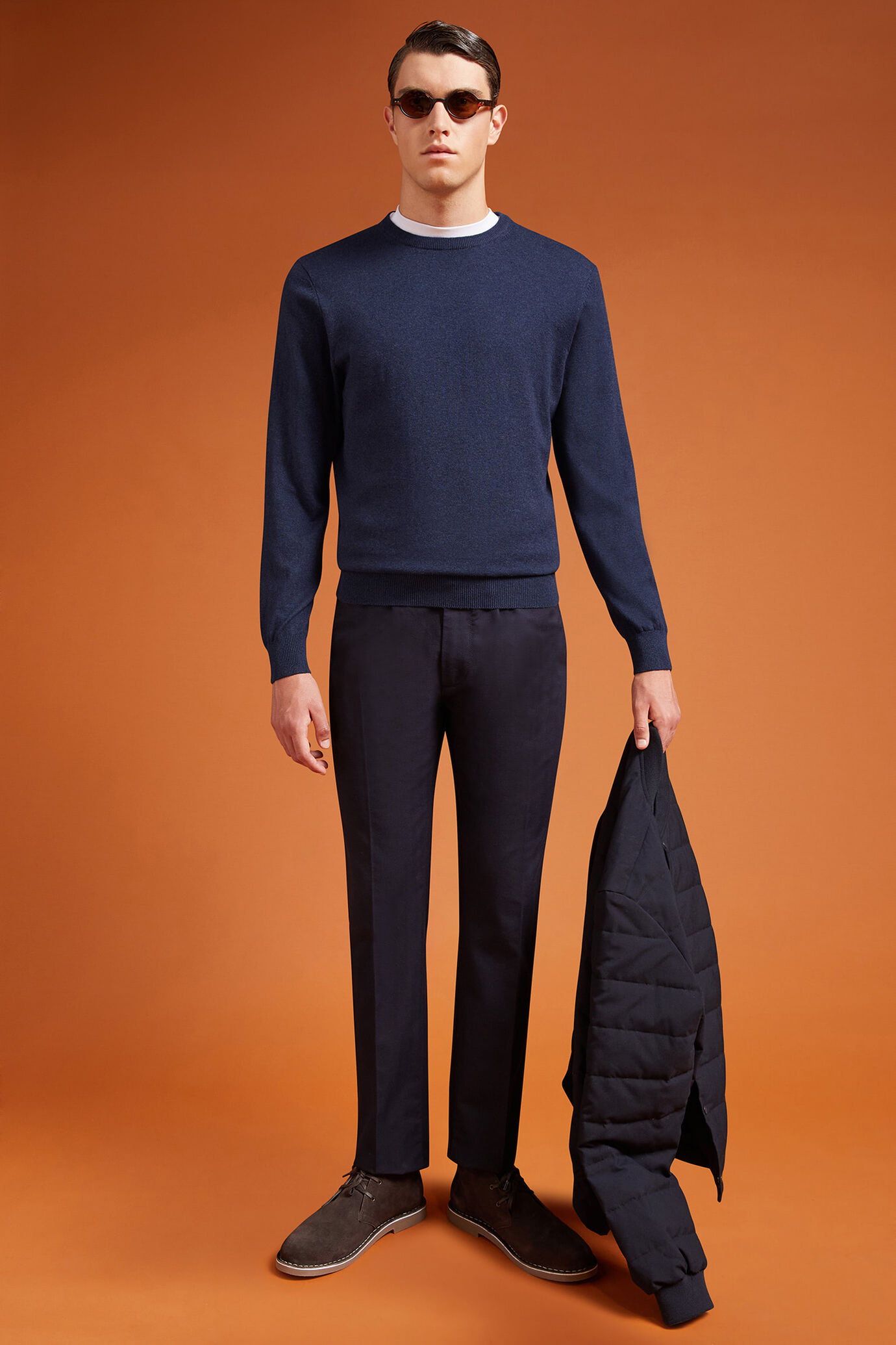 Maglia uomo girocollo lana e cotone regular fit image number 1