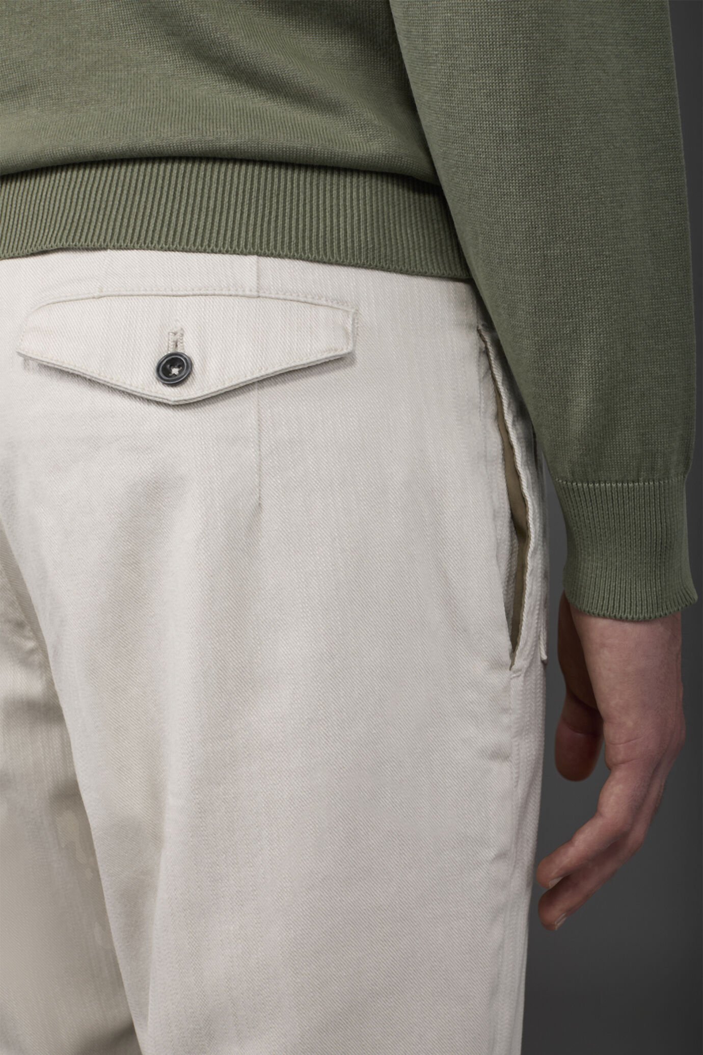 Men's regular fit work trousers in diagonal fabric image number 3