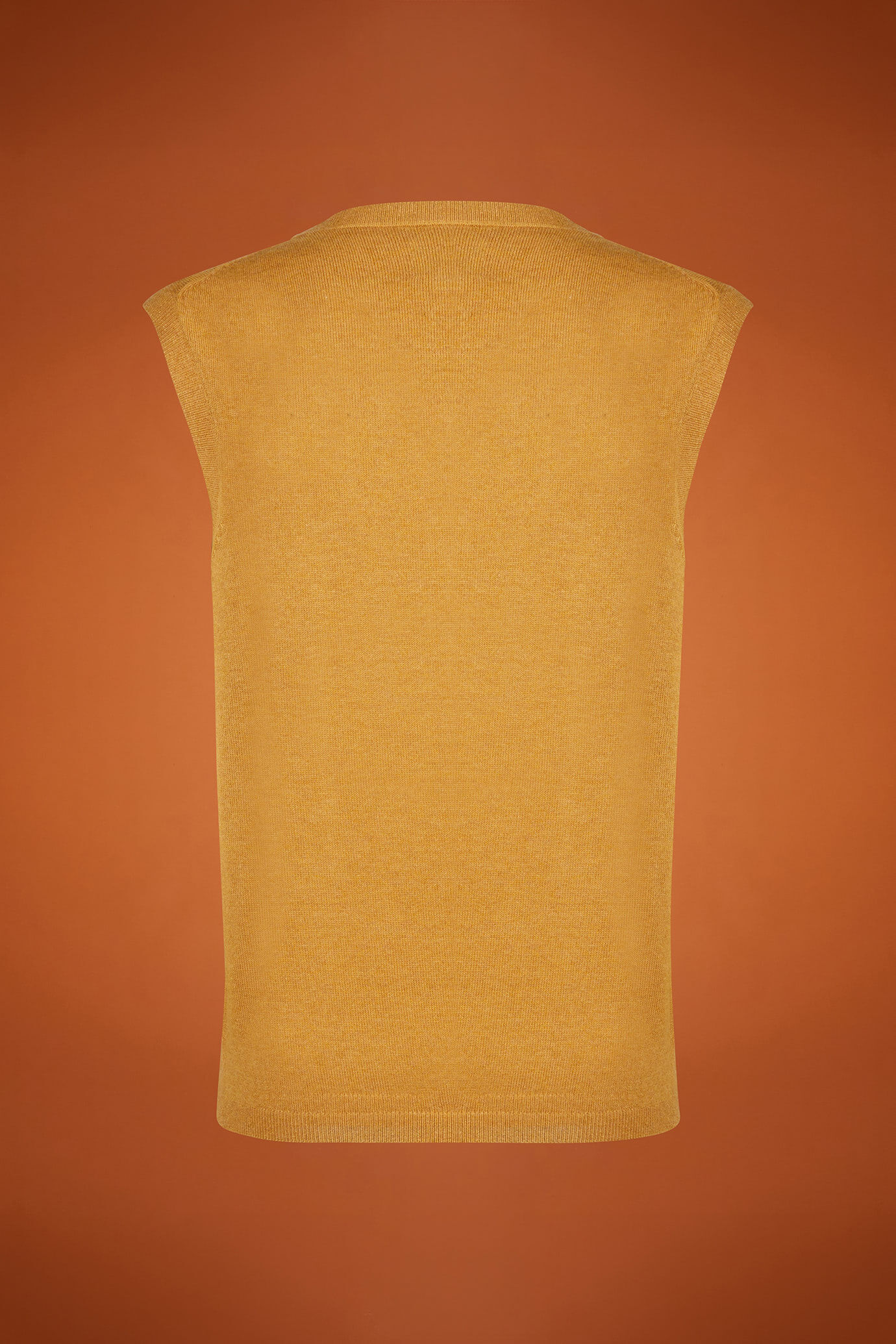 Gilet tricoté pour femme, col en V, en laine et cachemire, coupe classique image number 5