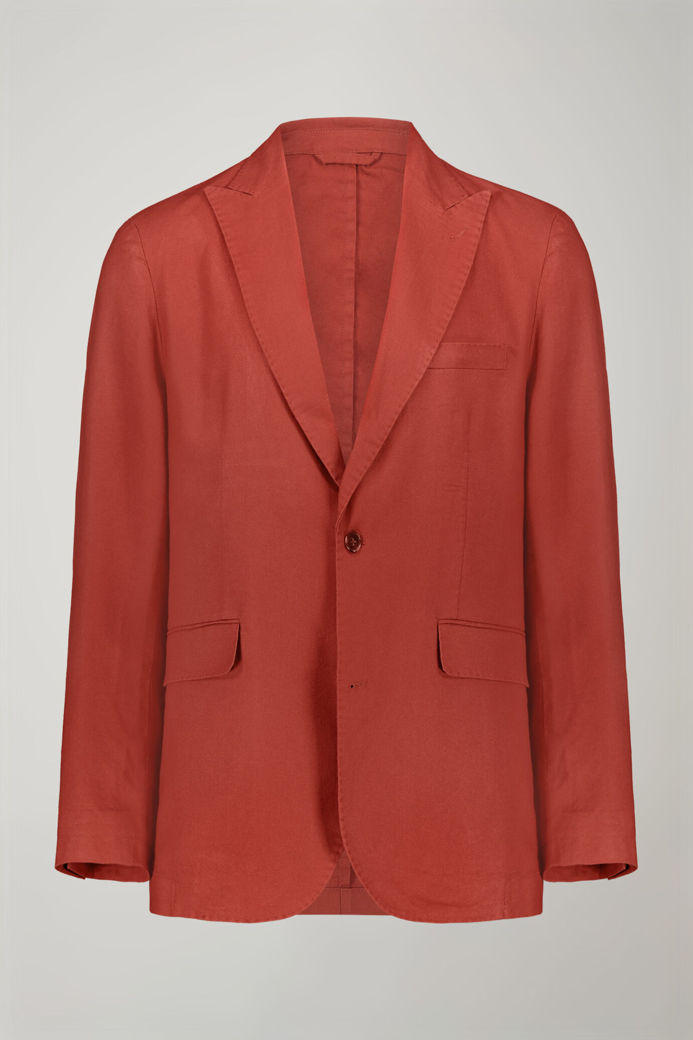 Men's single-breasted unlined linen and cotton blazer with regular fit lapels image number 4