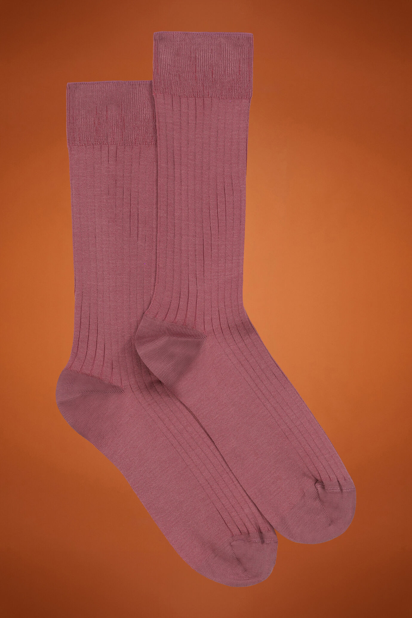 Einfarbige, gerippte Damensocken, hergestellt in Italien image number 0