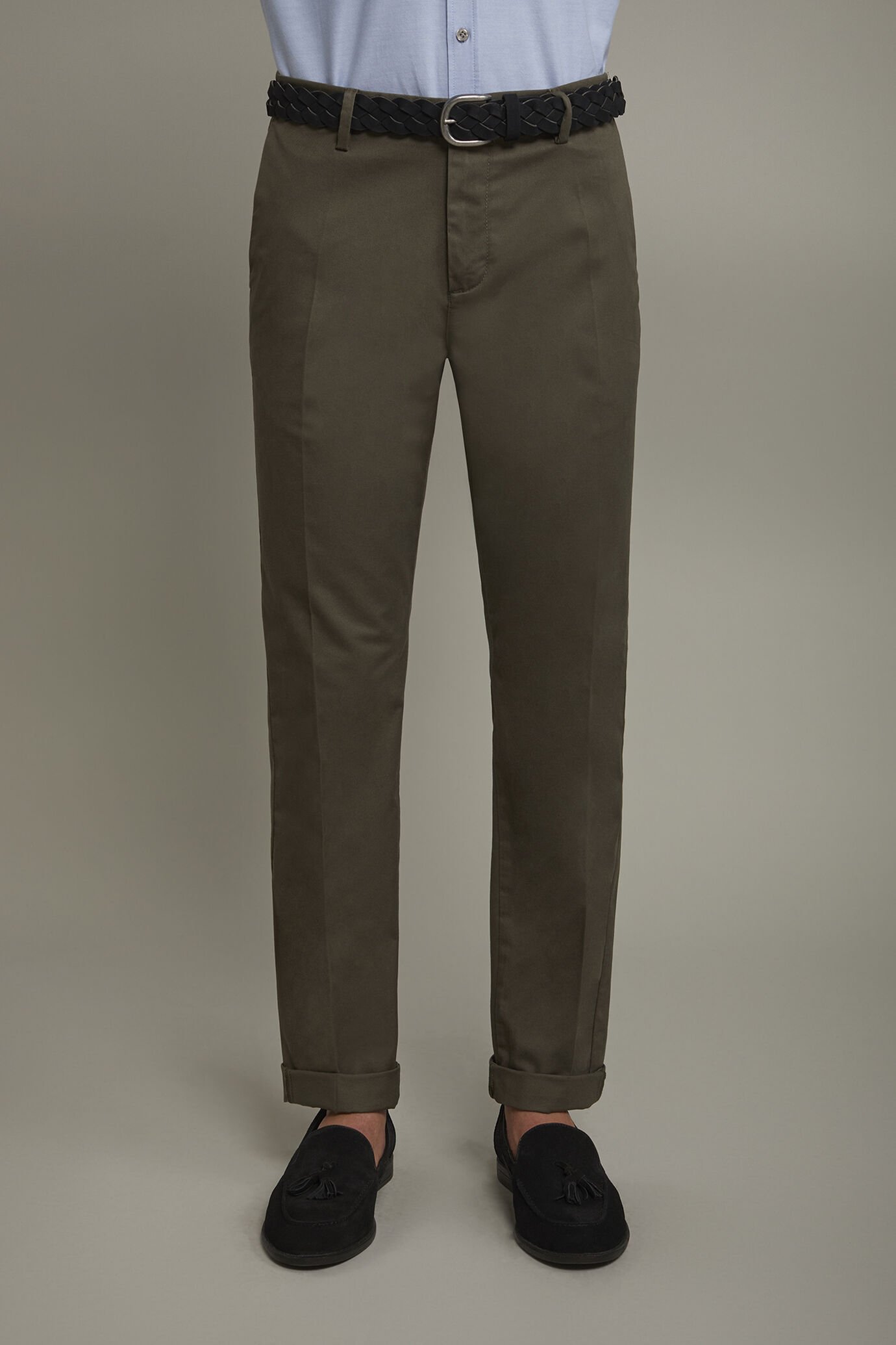 Pantalone chino uomo classico costruzione twill elasticizzato perfect fit image number 3