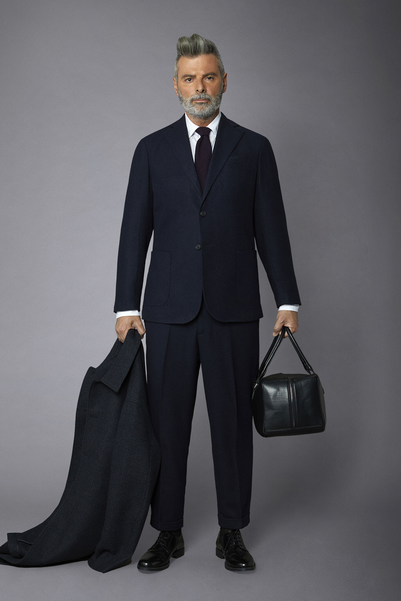 Men's single-breasted wool-blend regular fit jacket