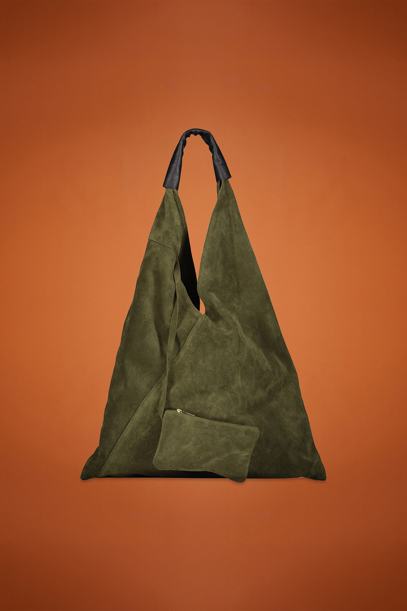 Borsa donna a spalla 100% vera pelle scamosciata image number 0