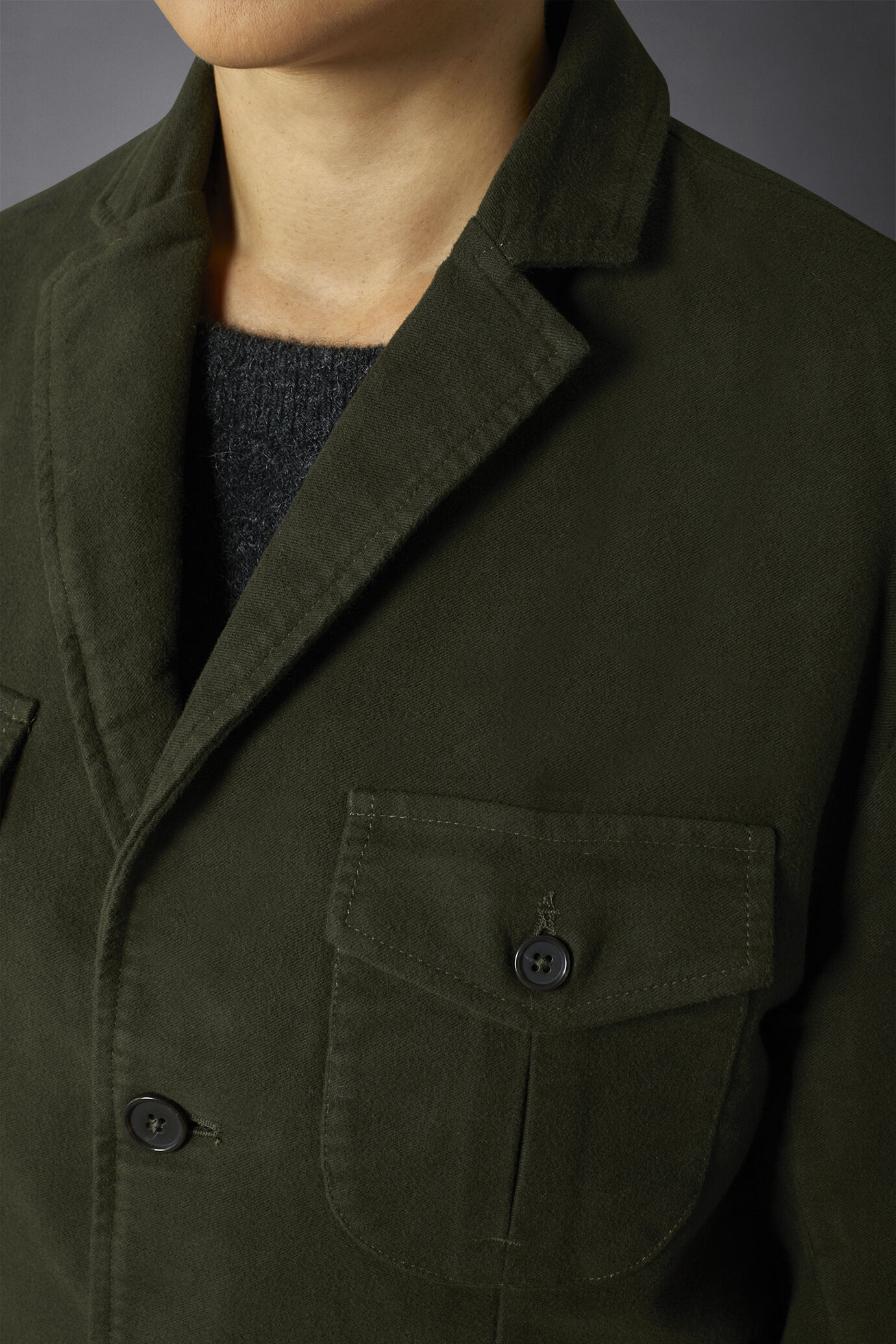 Genderless field jacket in plain moleskin regular fit image number 7