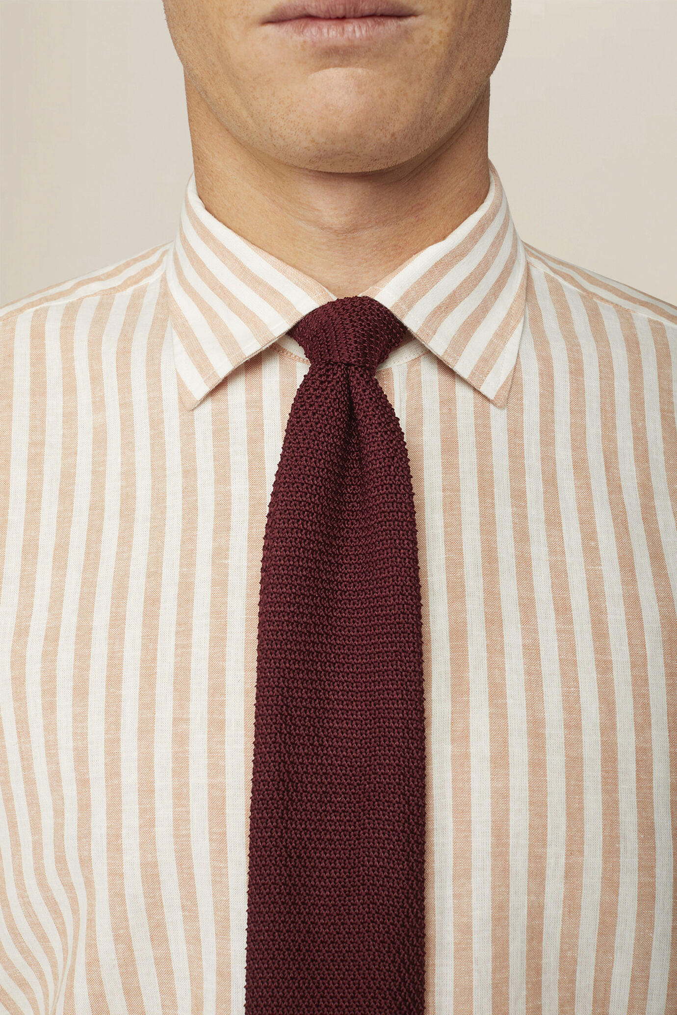 Camicia uomo misto lino cotone righe larghe image number 2