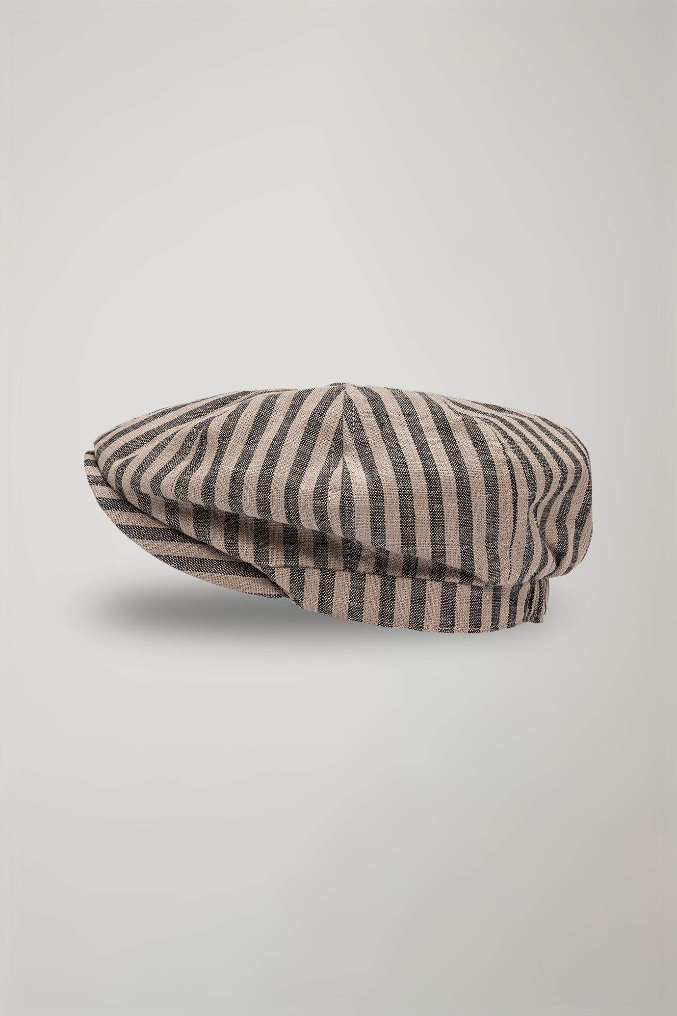 Béret cuppola pour femme en lin mélangé à rayures image number 0