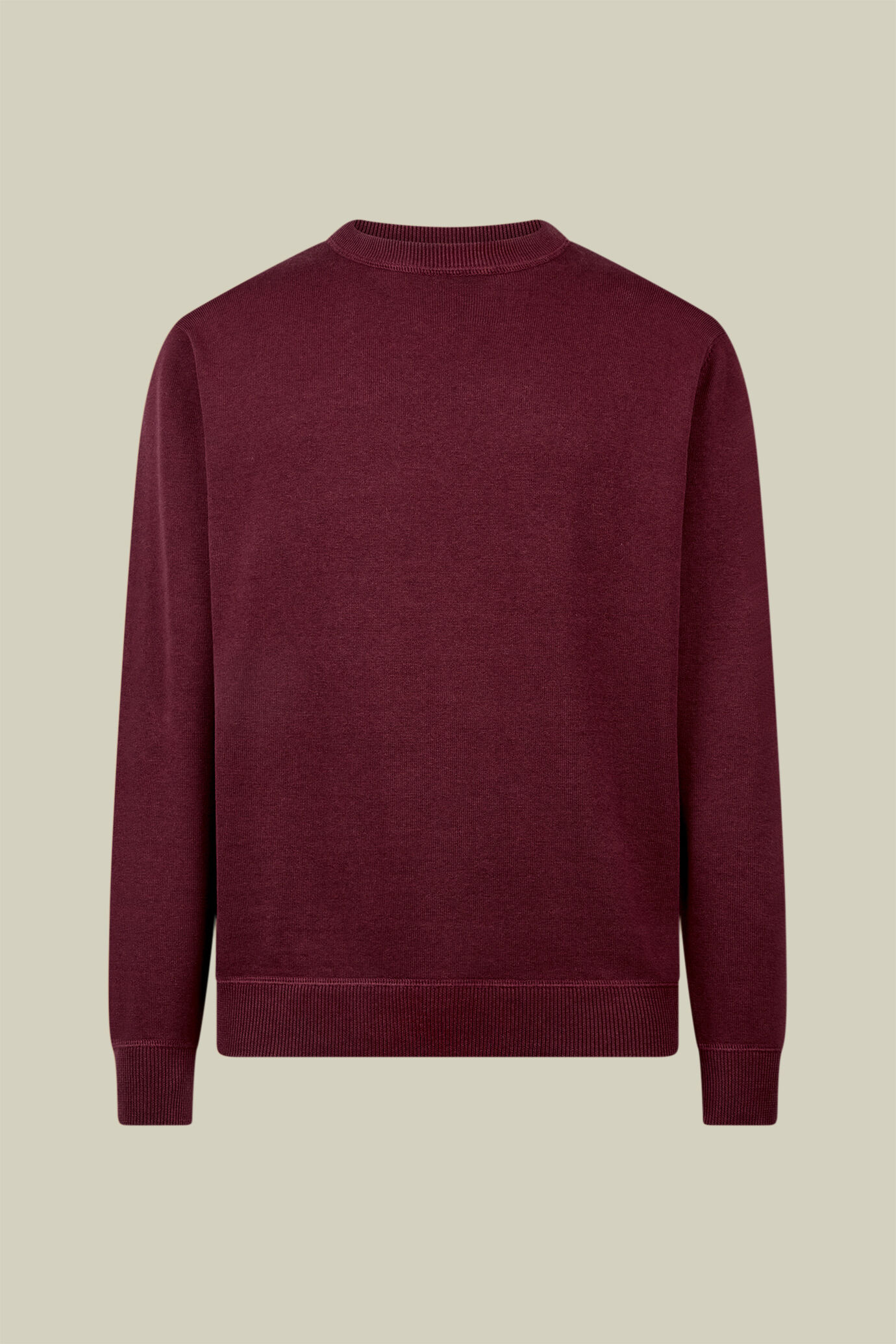 Herren-Pullover mit Rundhalsausschnitt aus Baumwolle in normaler Passform mit Plüscheffekt-Details image number 0